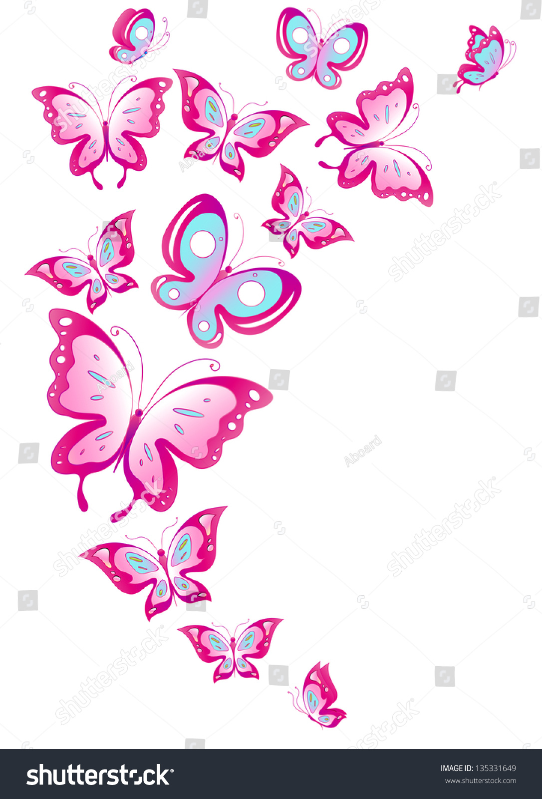 Butterflies Design Stock Vector 135331649 - Shutterstock