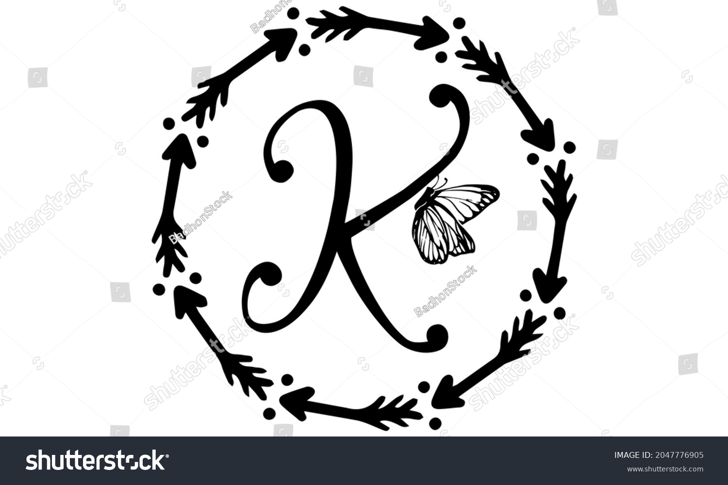SVG of Butterfly Alphabet K SVG Design . Typography . Alphabet SVG Cut Files svg