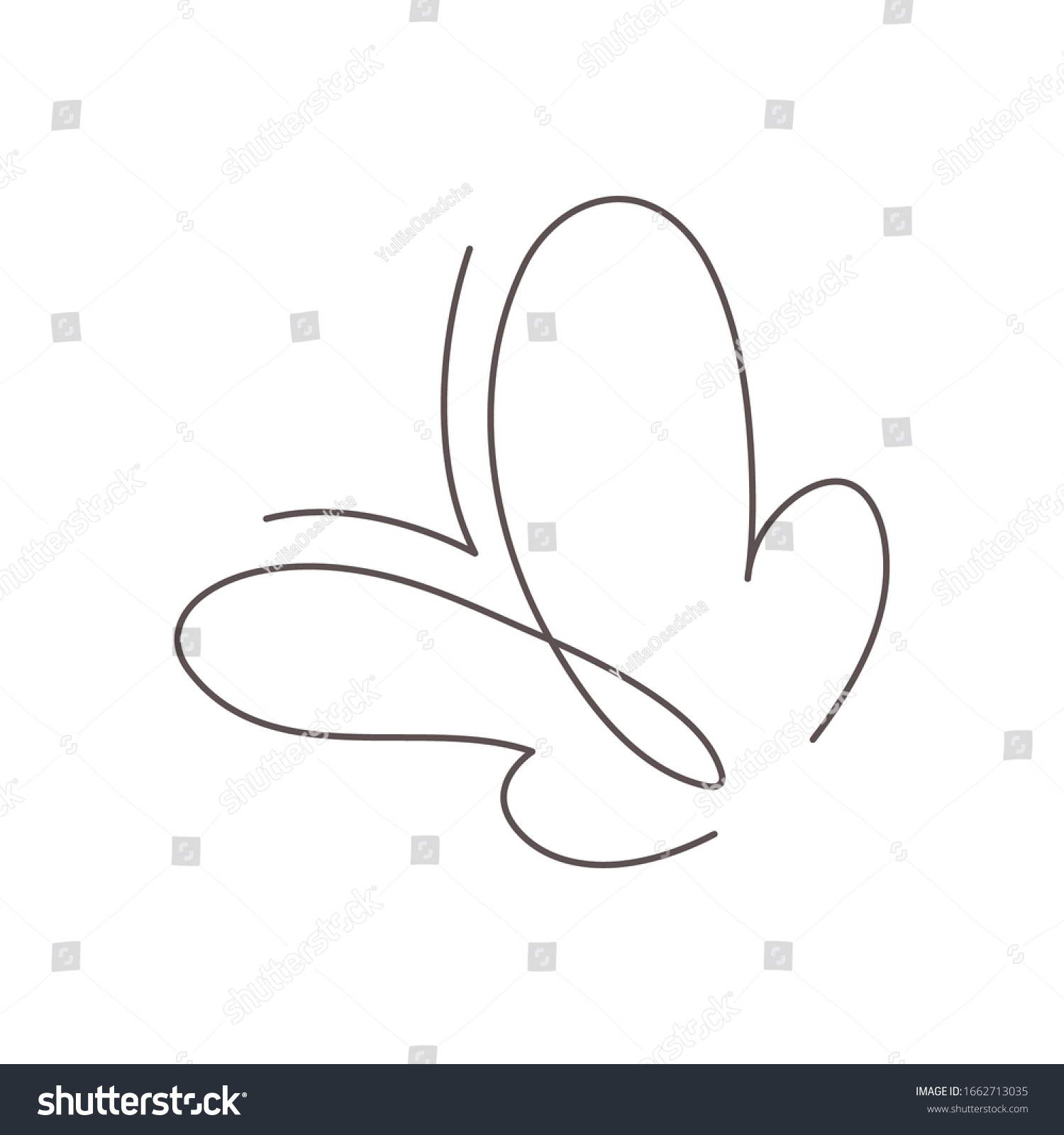 Butterfly Continuous Line Vector Illustration Butter Stock Vector ...