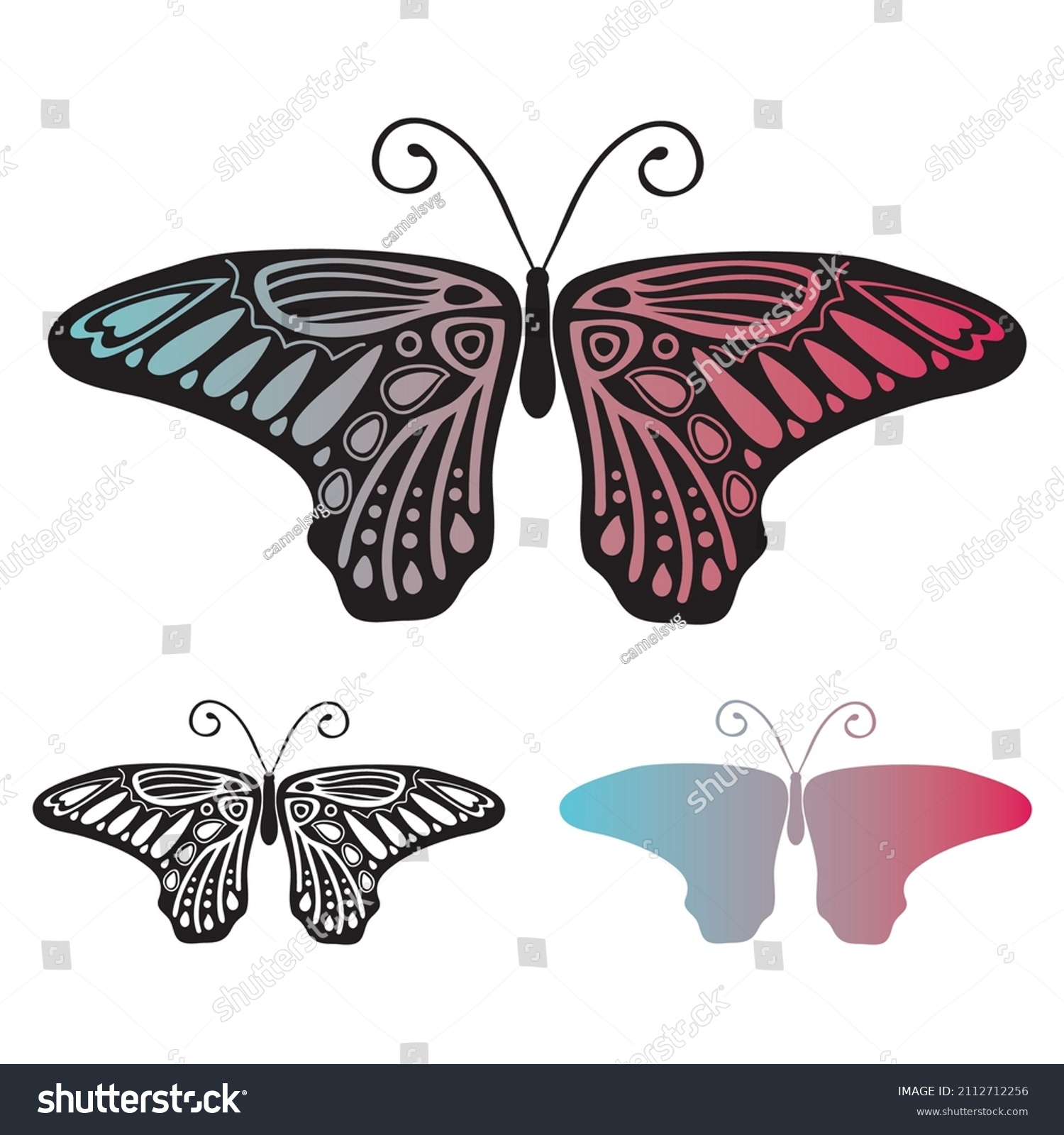 SVG of Butterfly File, Layered Butterfly Clipart, Butterflies, Easy To Layer Butterfly, Monarch svg