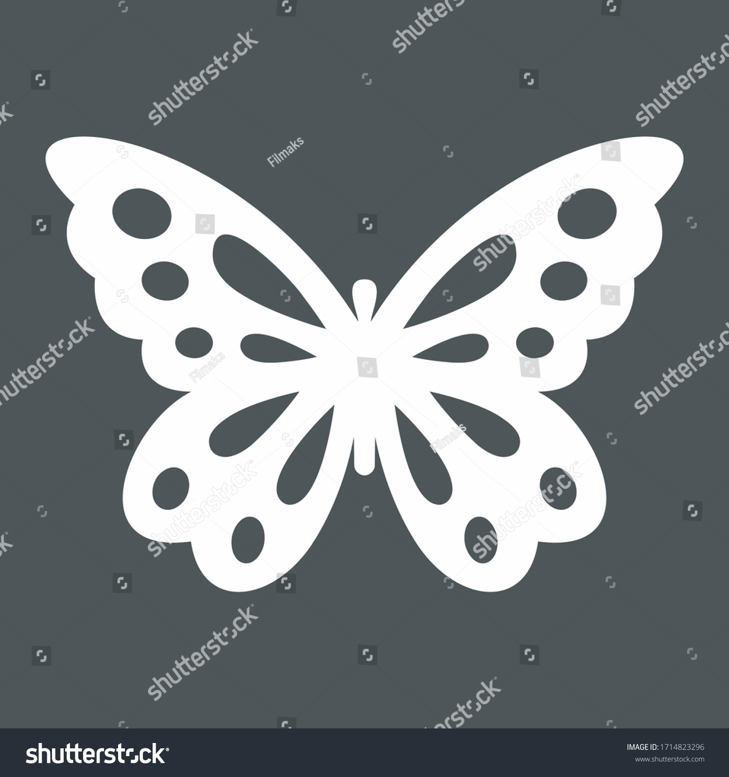 SVG of Butterfly flat silhouette, vector illustration svg