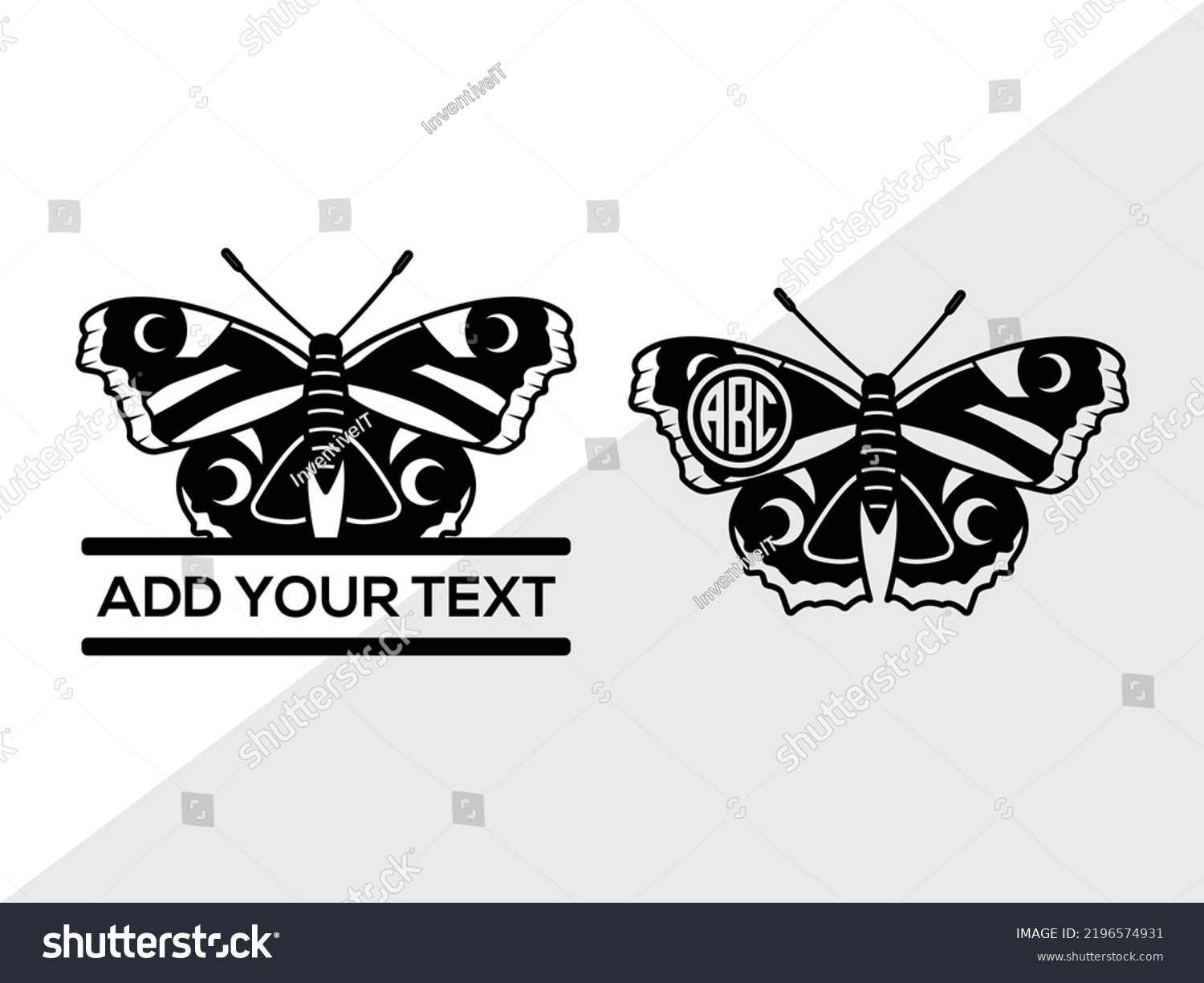 SVG of Butterfly Monogram SVG Printable Vector Illustration svg