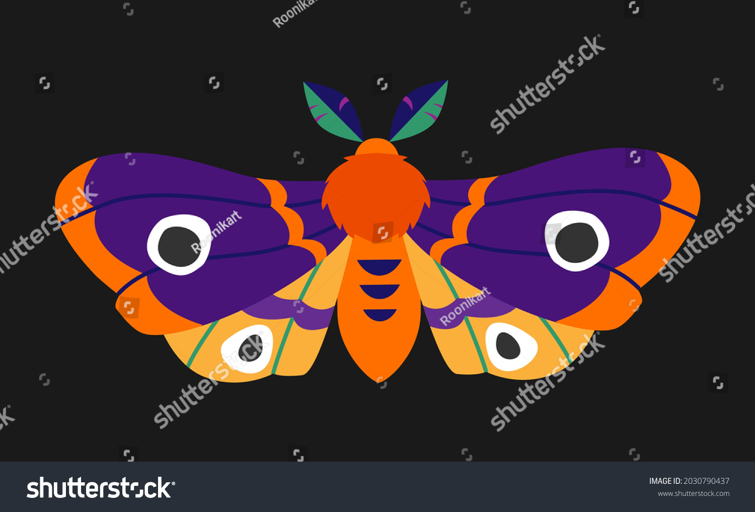 Butterfly Moth Clip Art Isolated Vector Stock Vector (Royalty Free) 2030790437 Shutterstock
