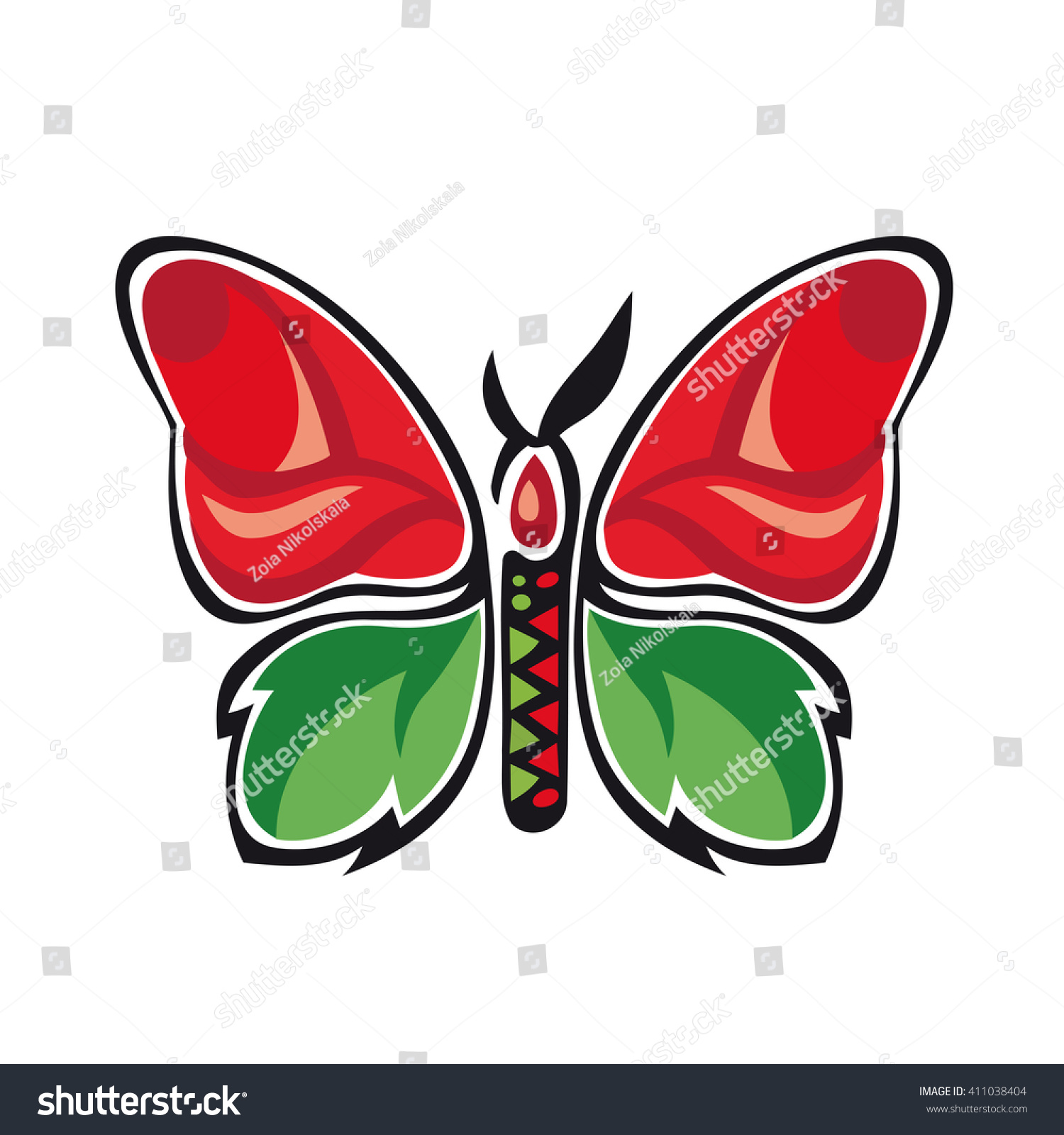 Download Butterfly Rose Vector Illustration Stock Vector 411038404 ...