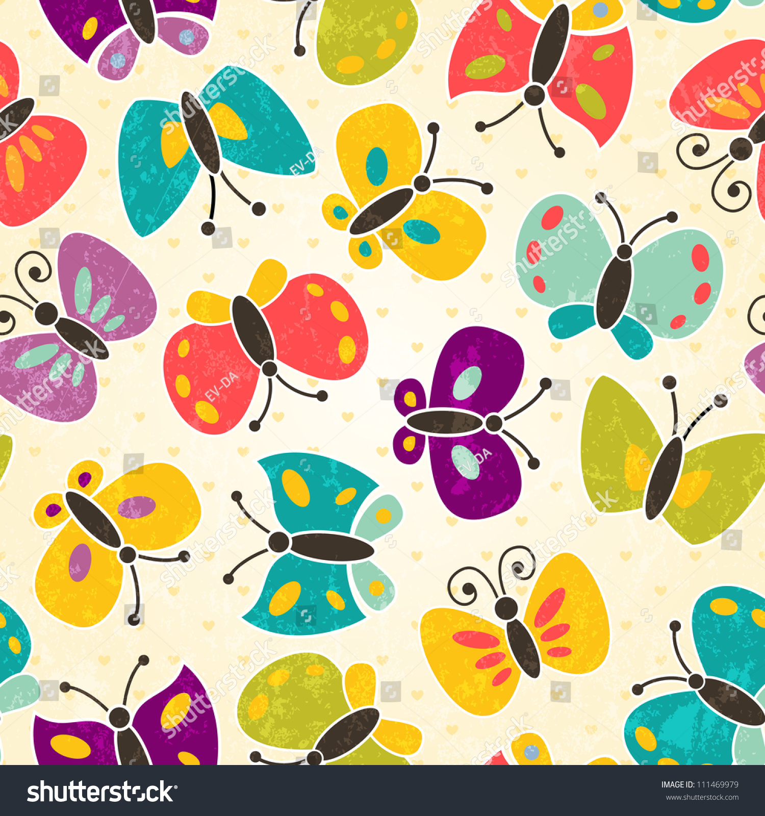 Butterfly Seamless Pattern. Eps 10 Vector Illustration. - 111469979 ...
