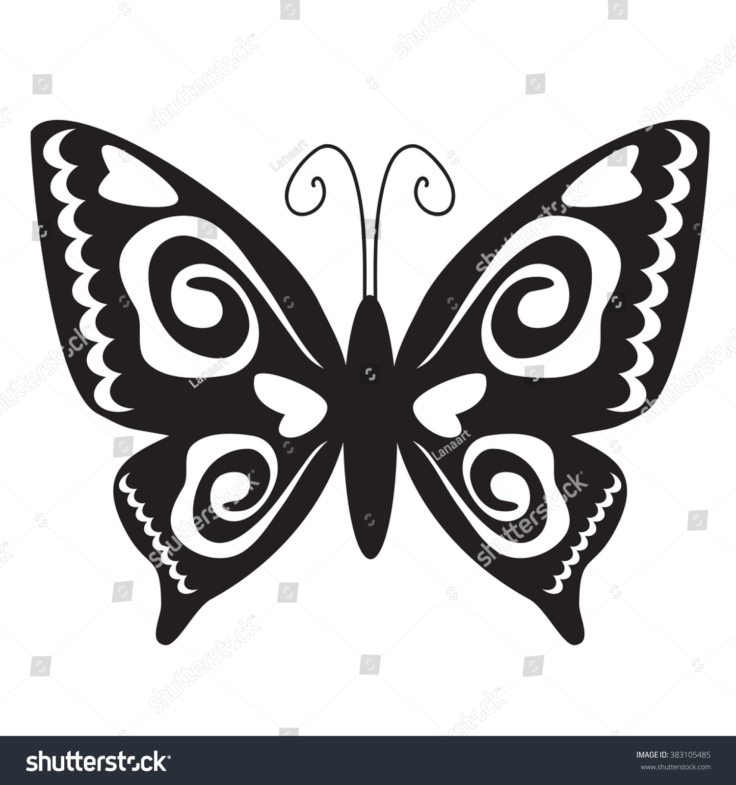 Butterfly Silhouette Vector Illustration Stock Vector (Royalty Free ...