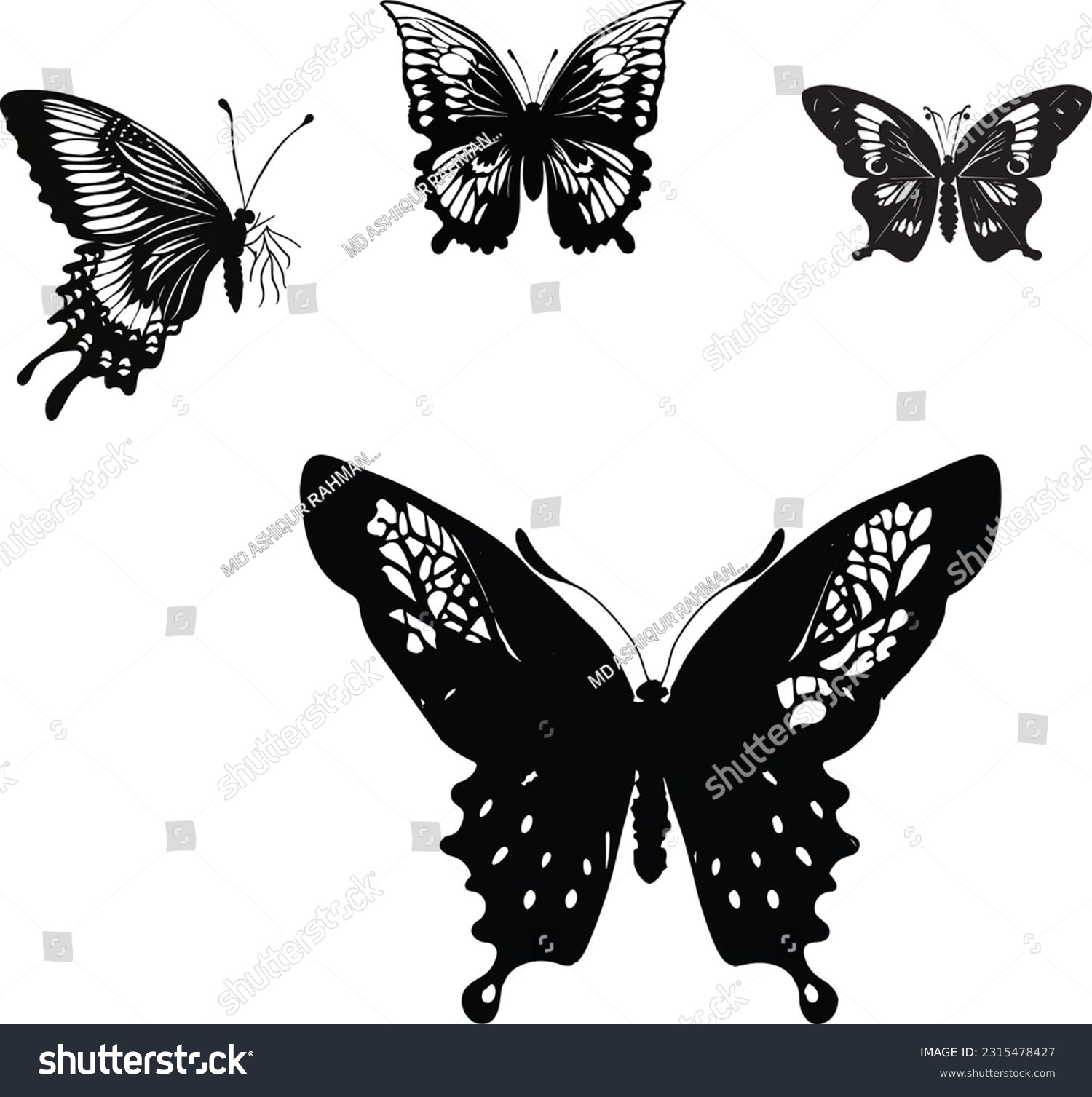 SVG of Butterfly Svg, Butterfly Silhouette,vector file.eps.This is a creative art.It  is also printable file. svg