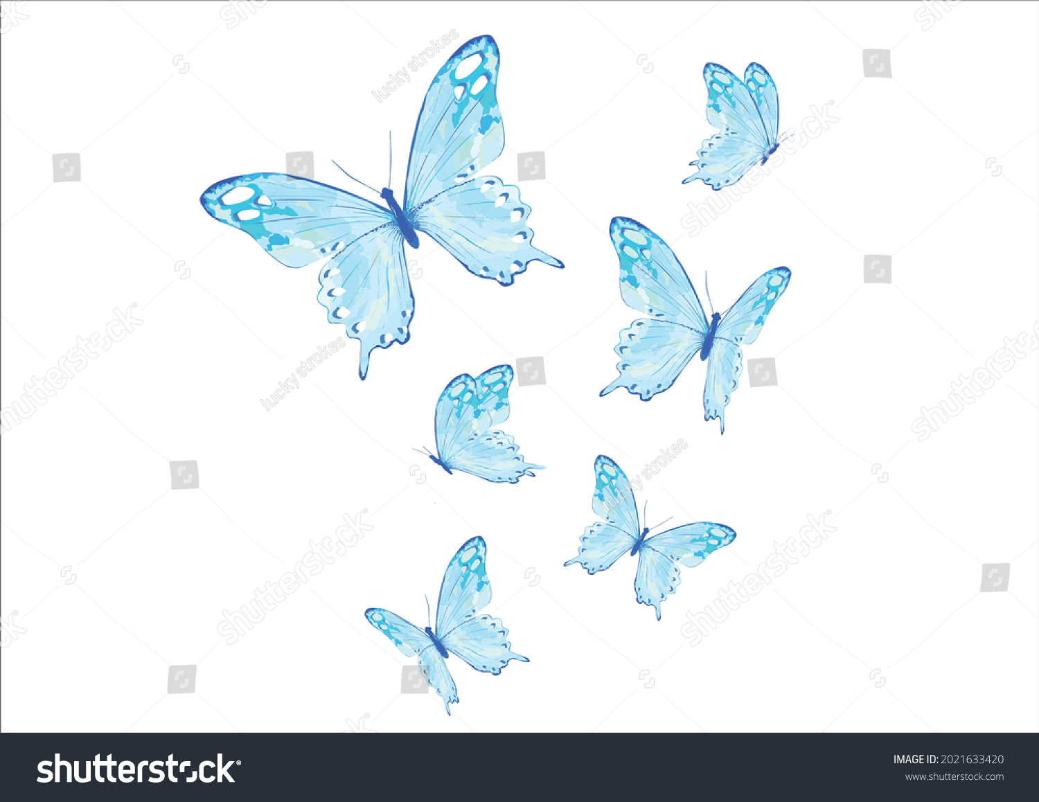 Butterfly Watercolor Vector Art Design Stock Vector (Royalty Free ...