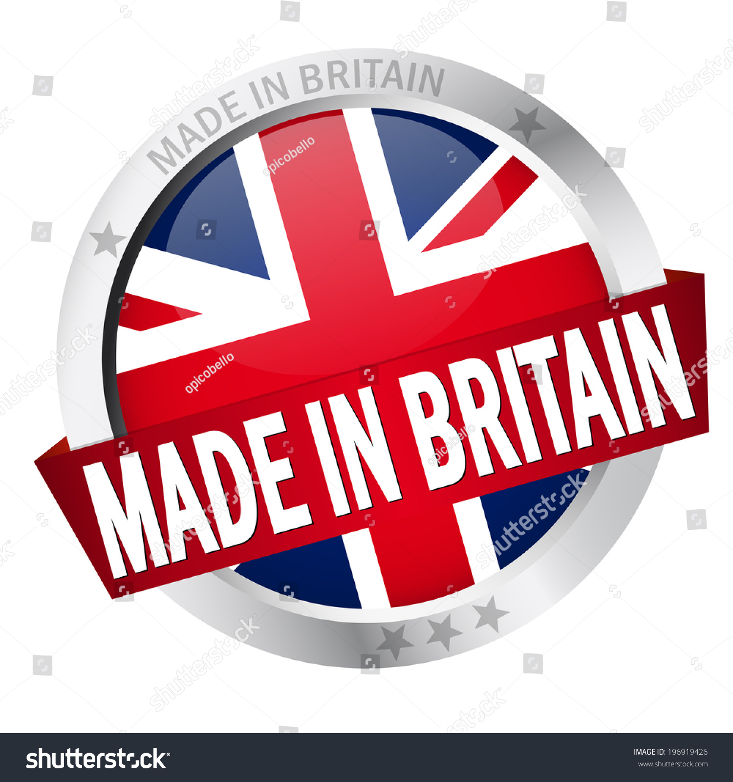 SVG of Button with Banner MADE IN BRITAIN svg