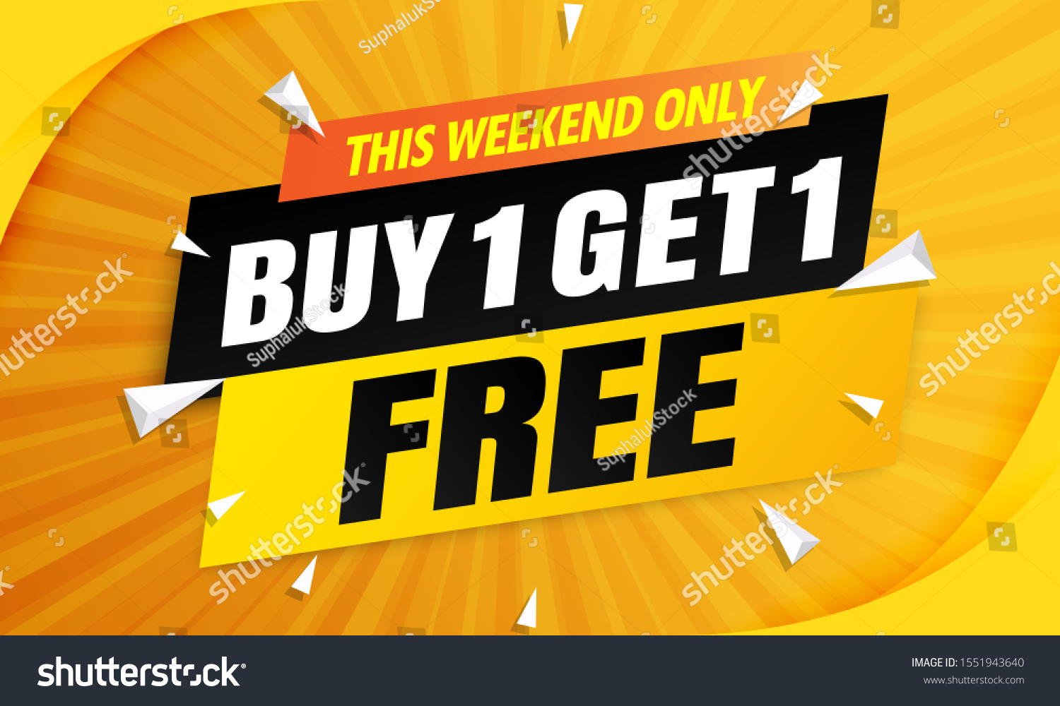 SVG of Buy 1 Get 1 Free banner template yellow svg