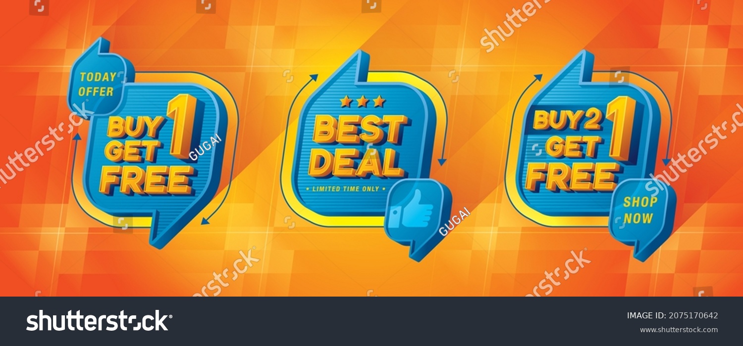 SVG of Buy 1 get 1 free, Best Deal, Buy 2 get 1 free tag and discount label sign, Abstract Blue Speech Bubble offer Sale Discount labels set design, Discount tags collection, sale promotion. Price off tag svg