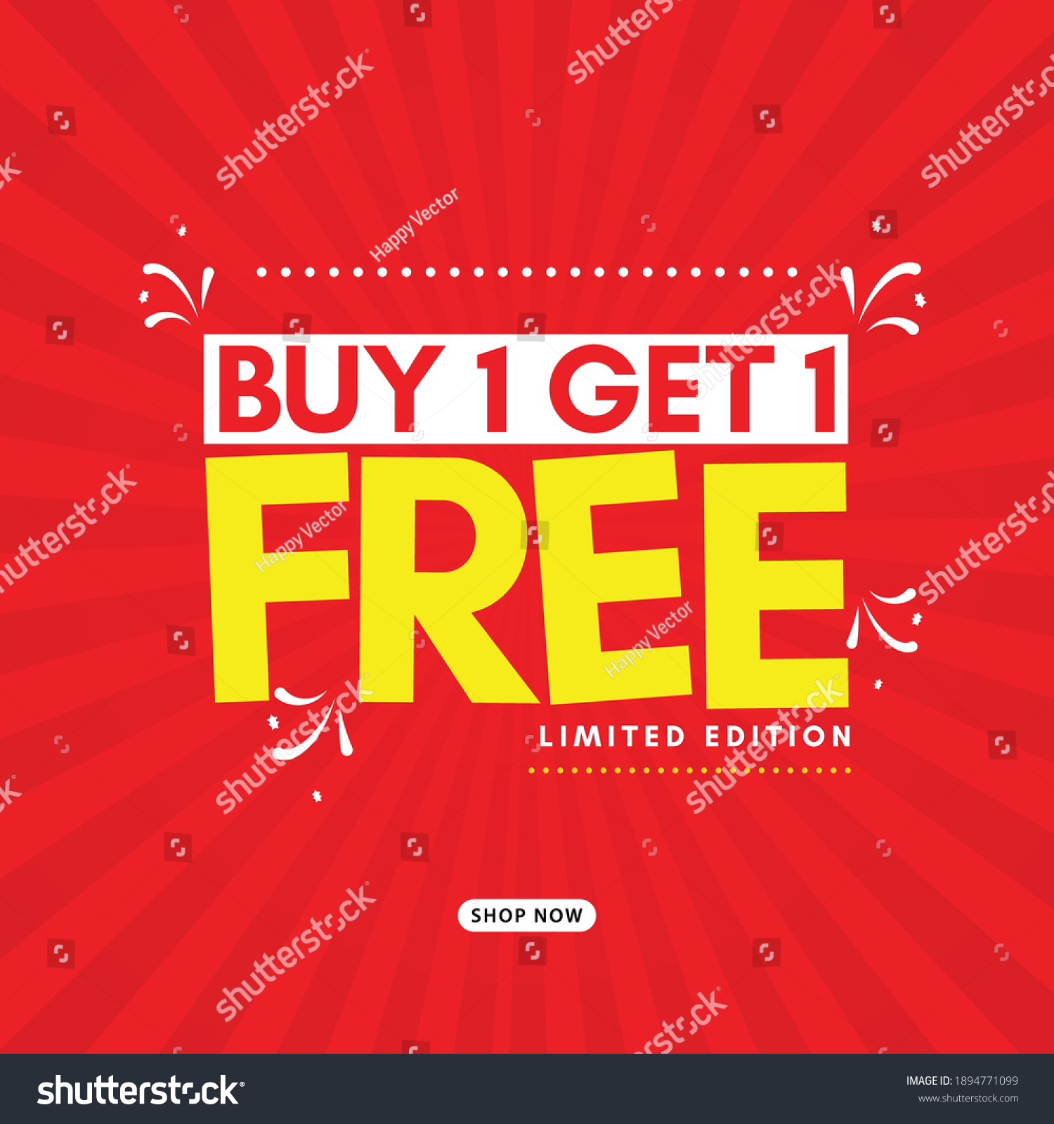 SVG of Buy 1 Get 1 Free sale banner template.  svg