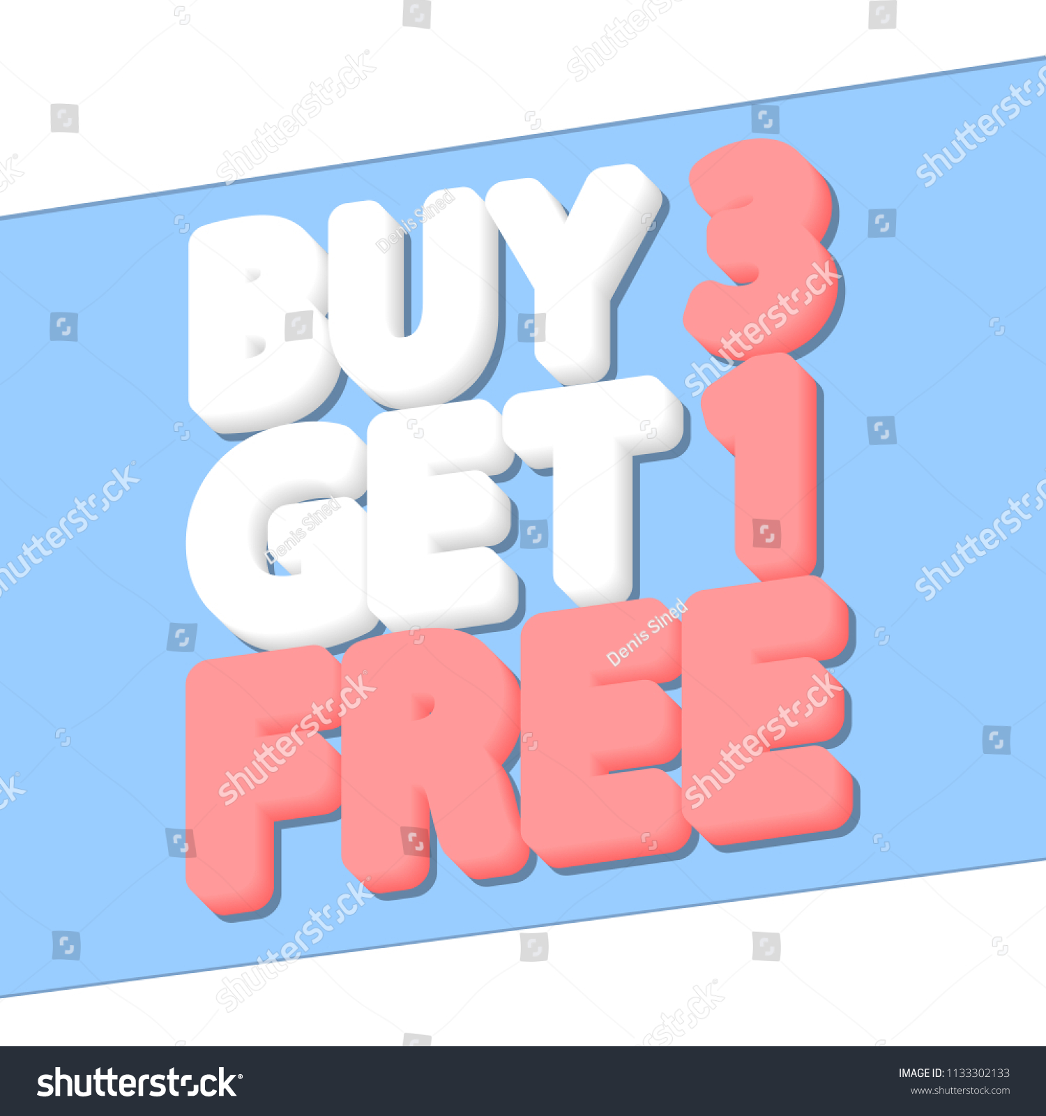 buy 3 get 1 free sale stock vector royalty free 1133302133 free design template