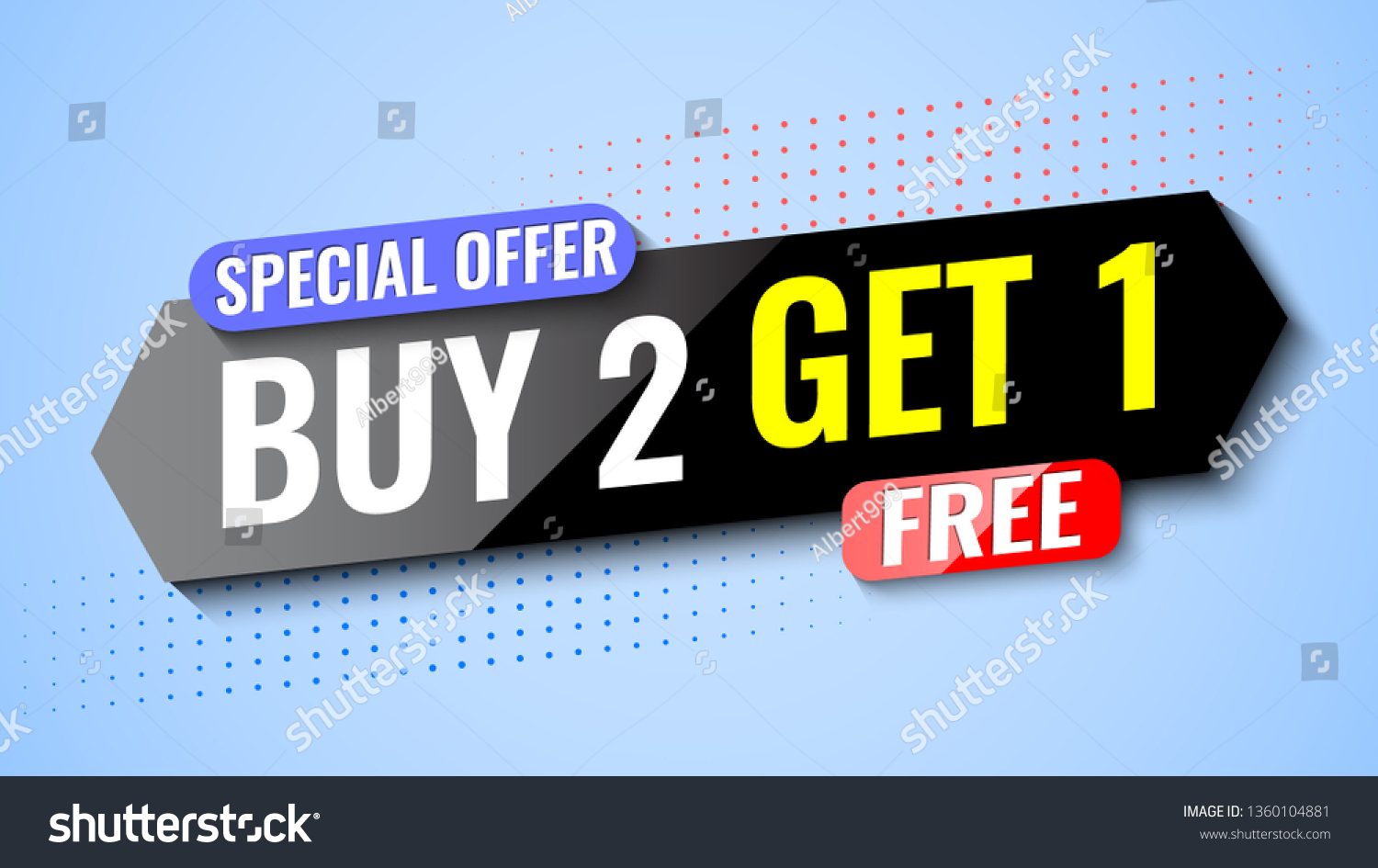 SVG of Buy 2, get 1 free. Special offer banner. Vector illustration. svg