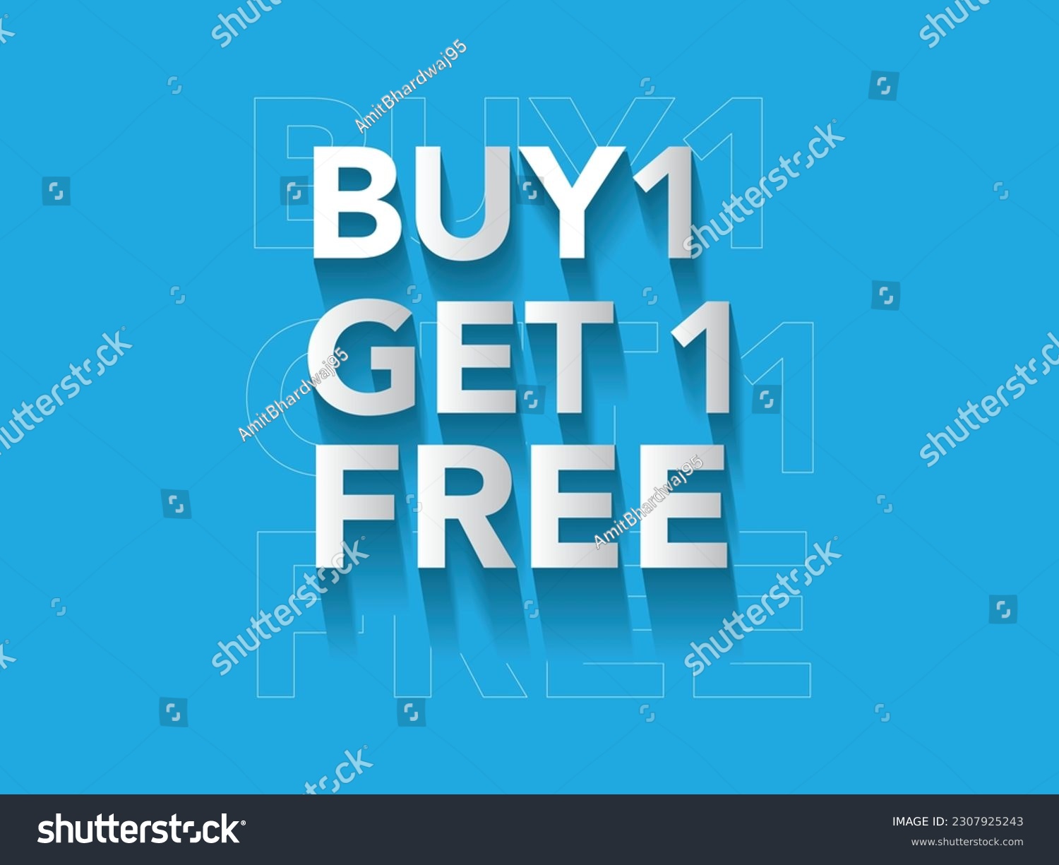 SVG of Buy 1 Get 1 Offer 3D Typography Banner svg