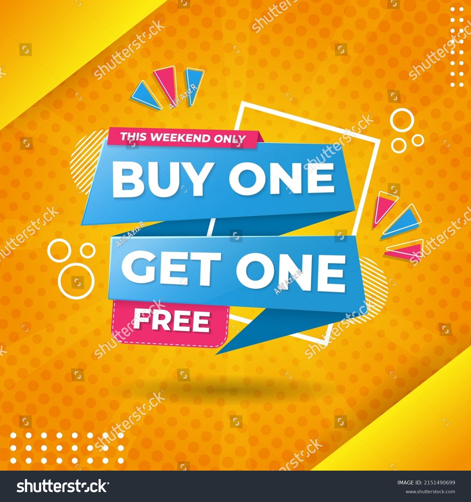 SVG of Buy one get one banner promotion. for social media and web. this weekend only. svg