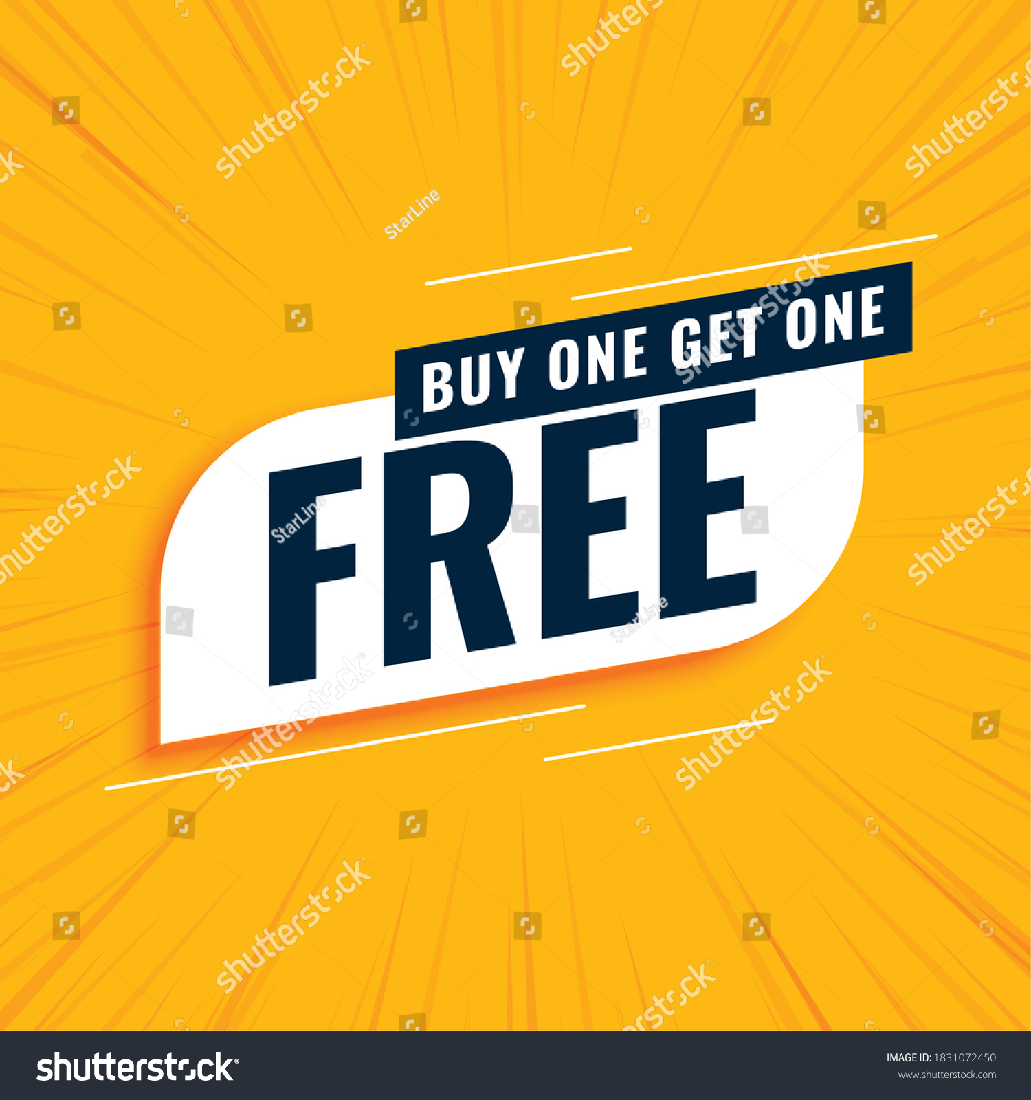 SVG of buy one get one free sale yellow background svg