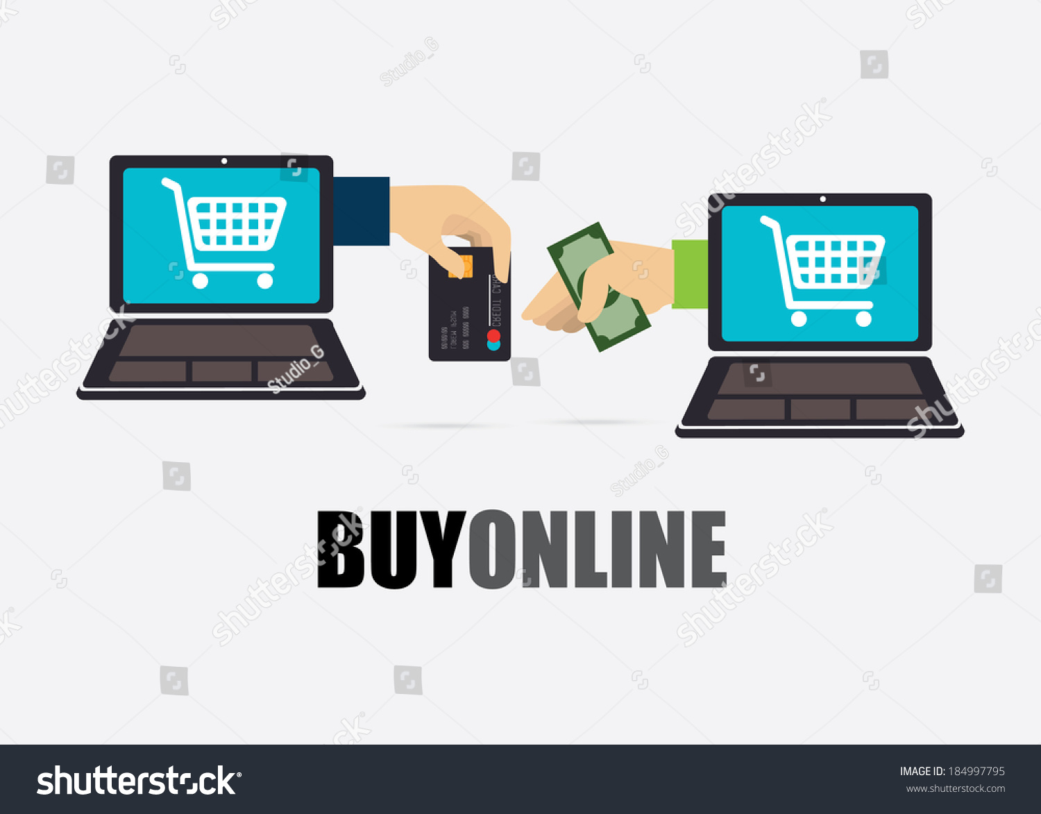 Buy Online Design Over Gray Background Stock Vector 184997795 ...