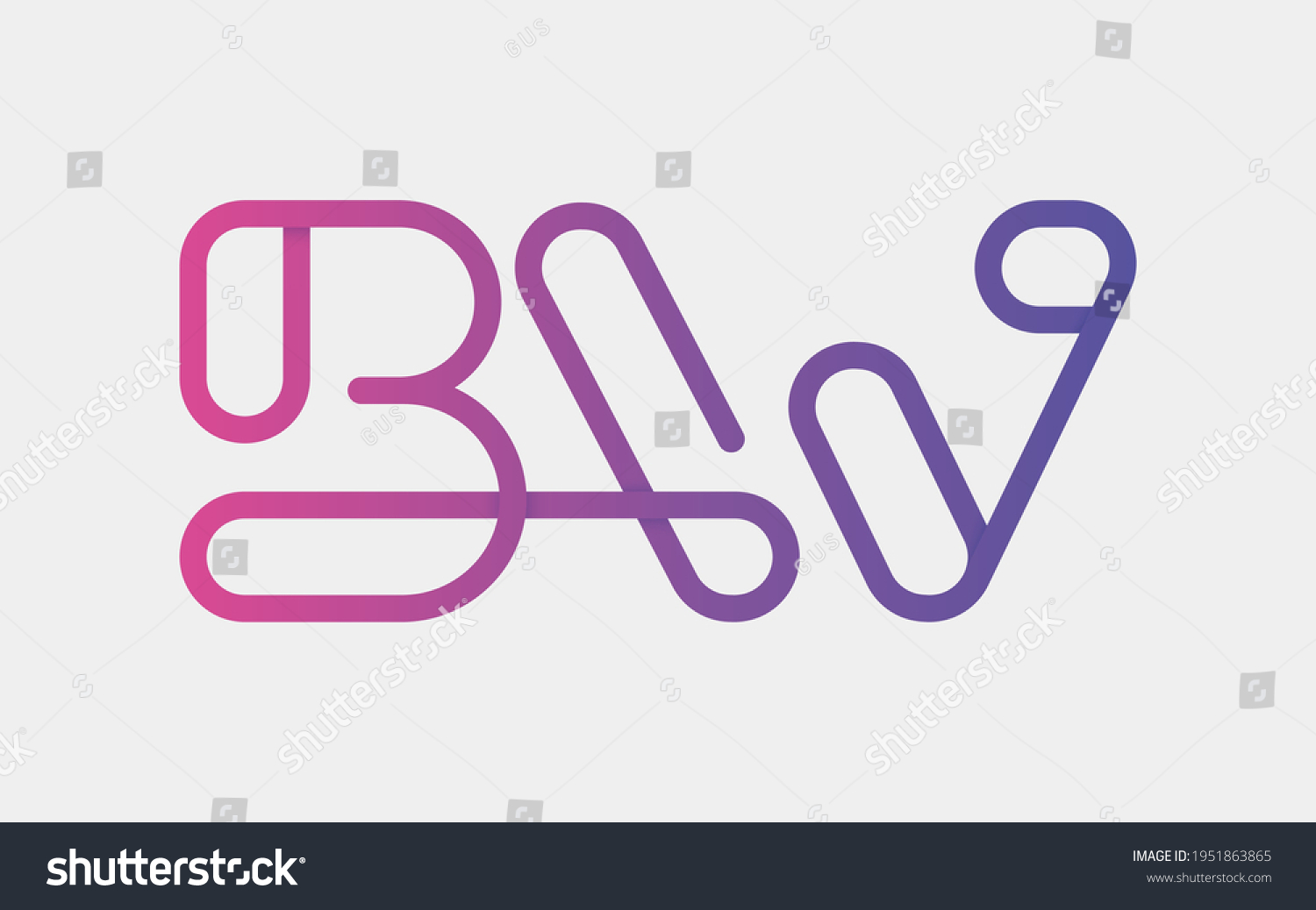SVG of BW Monogram tech with a monoline style. Looks playful but still simple and futuristic. A perfect logo for your tech company or any futuristic design project. svg