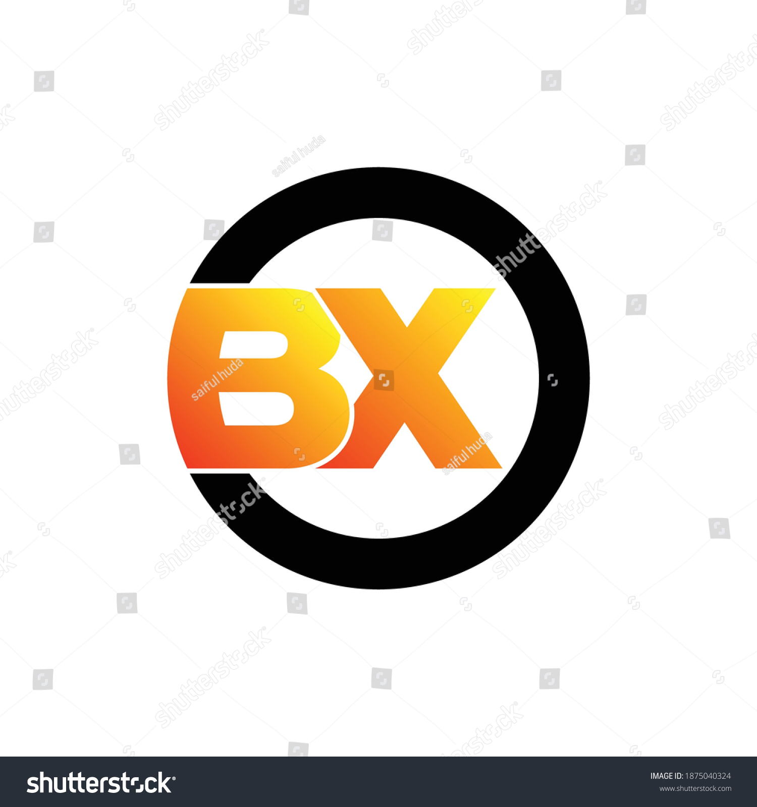 Bx Letters Circle Logo Design Vector Stock Vector (Royalty Free ...