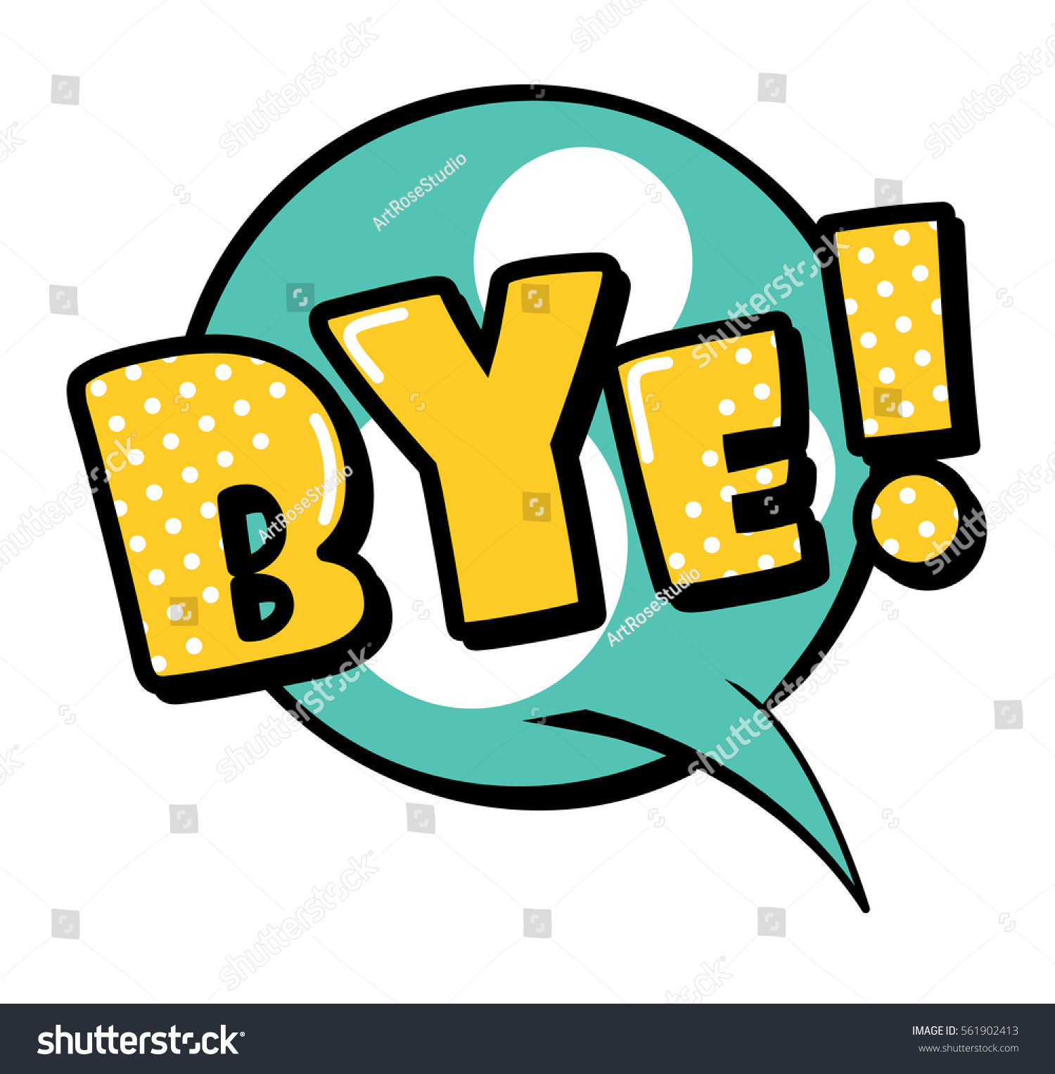 Bye Speech Bubble Retro Style Vector Stock Vector (Royalty Free) 561902413