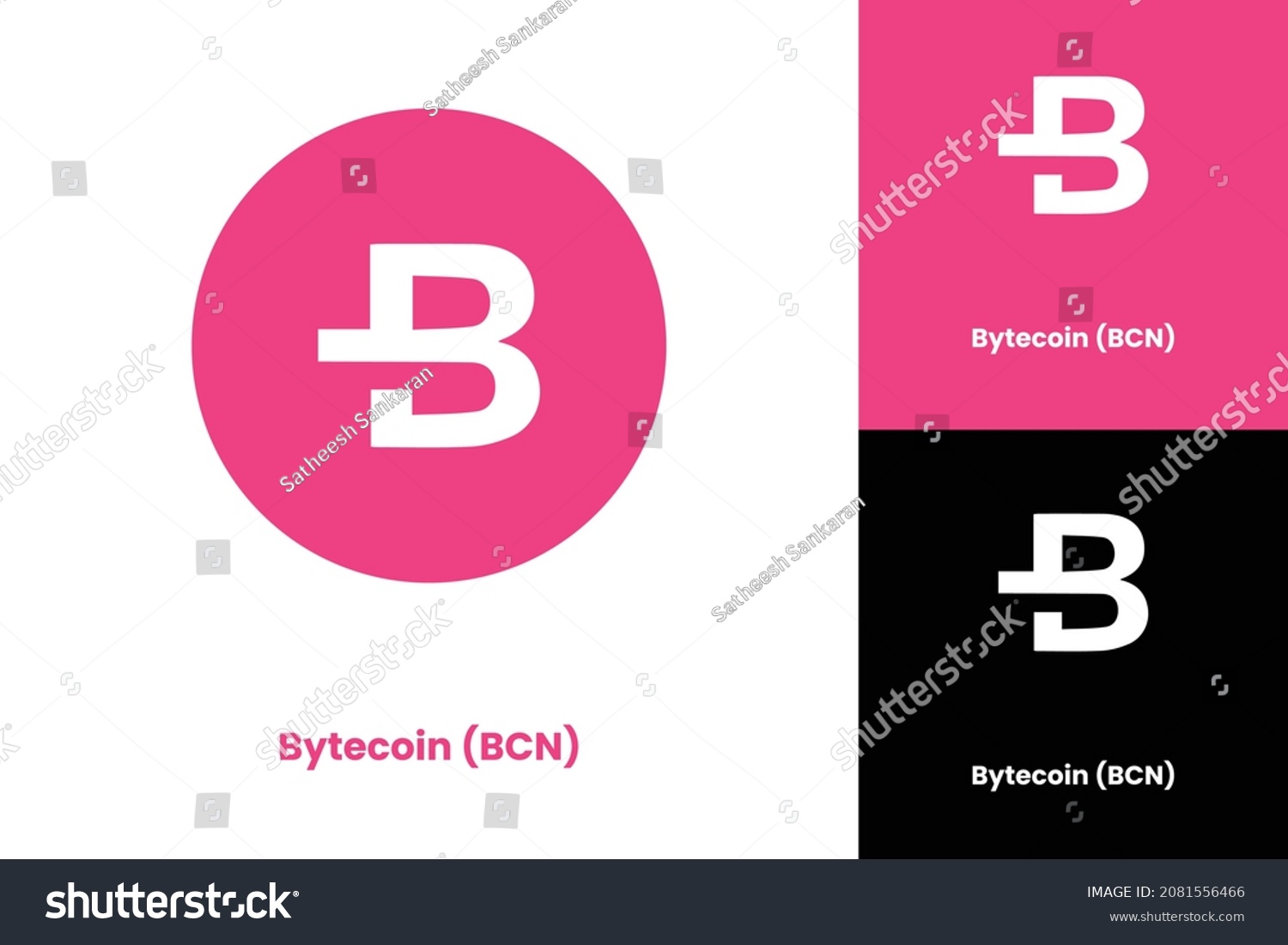 SVG of Bytecoin (BCN) Block chain based crypto currency logo symbol vector illustration template svg