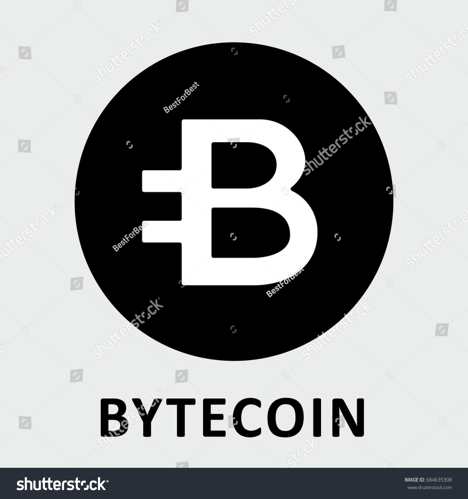 SVG of Bytecoin (BCN) crypto currency black and white icon for apps and websites. svg