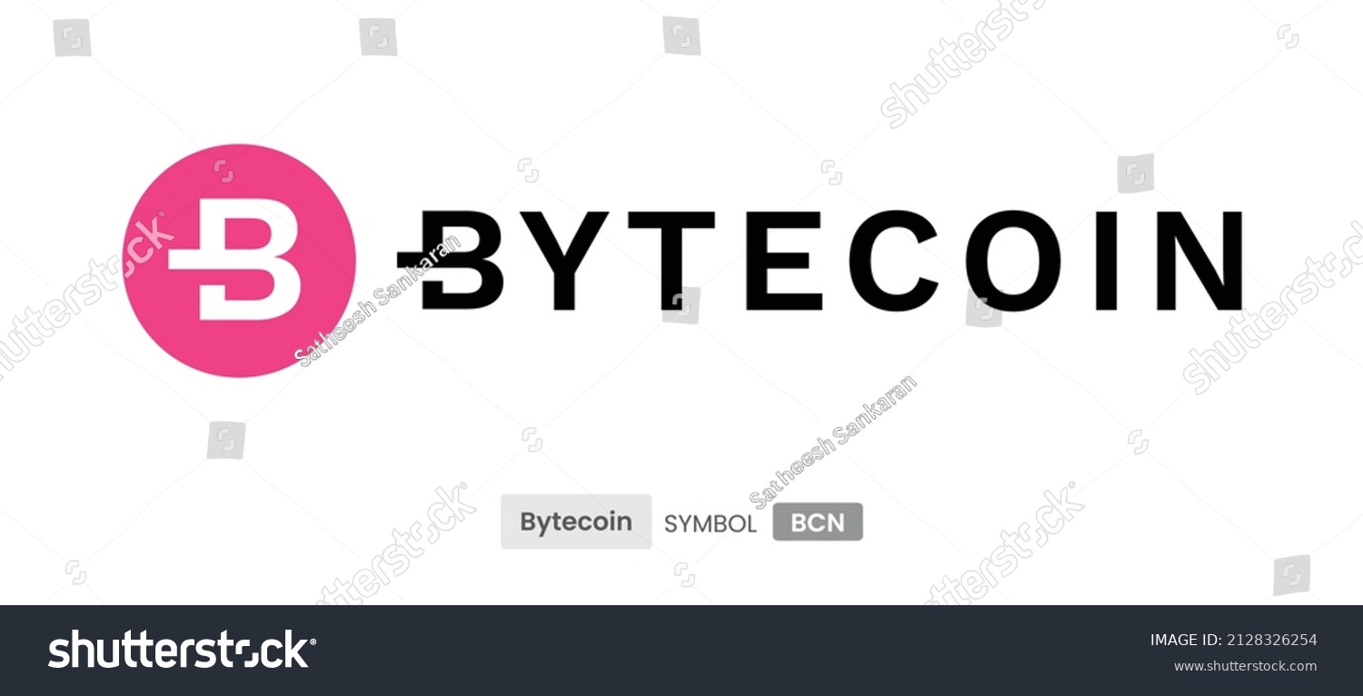SVG of Bytecoin (BCN) Crypto currency logo symbol word mark vector template. Can be used as stickers, badges, buttons and emblems for virtual digital money technology concept svg