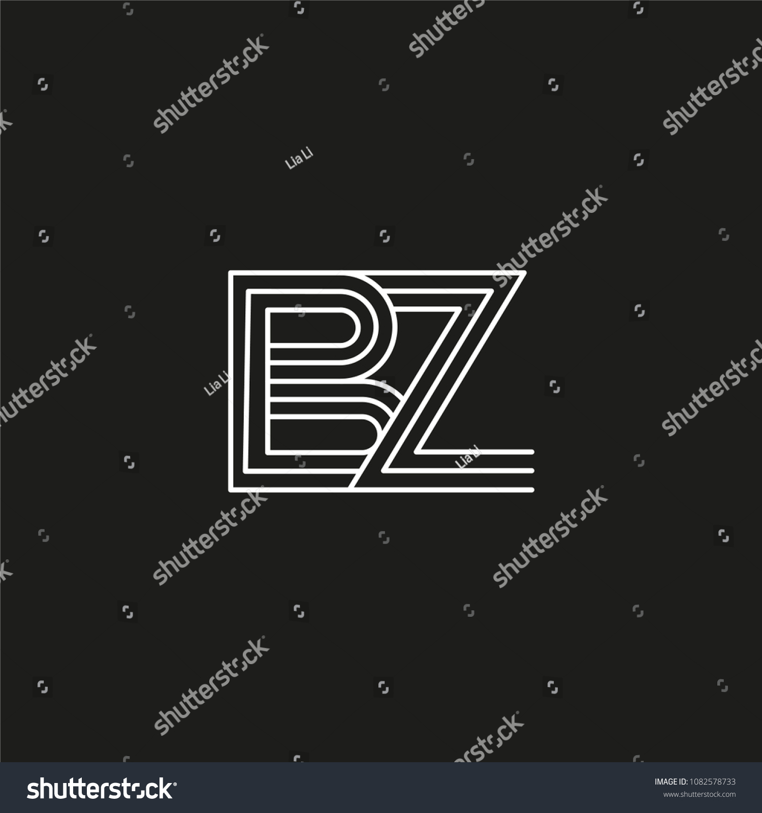 Bz Letter Logo Icon Design Template Stock Vector (Royalty Free ...