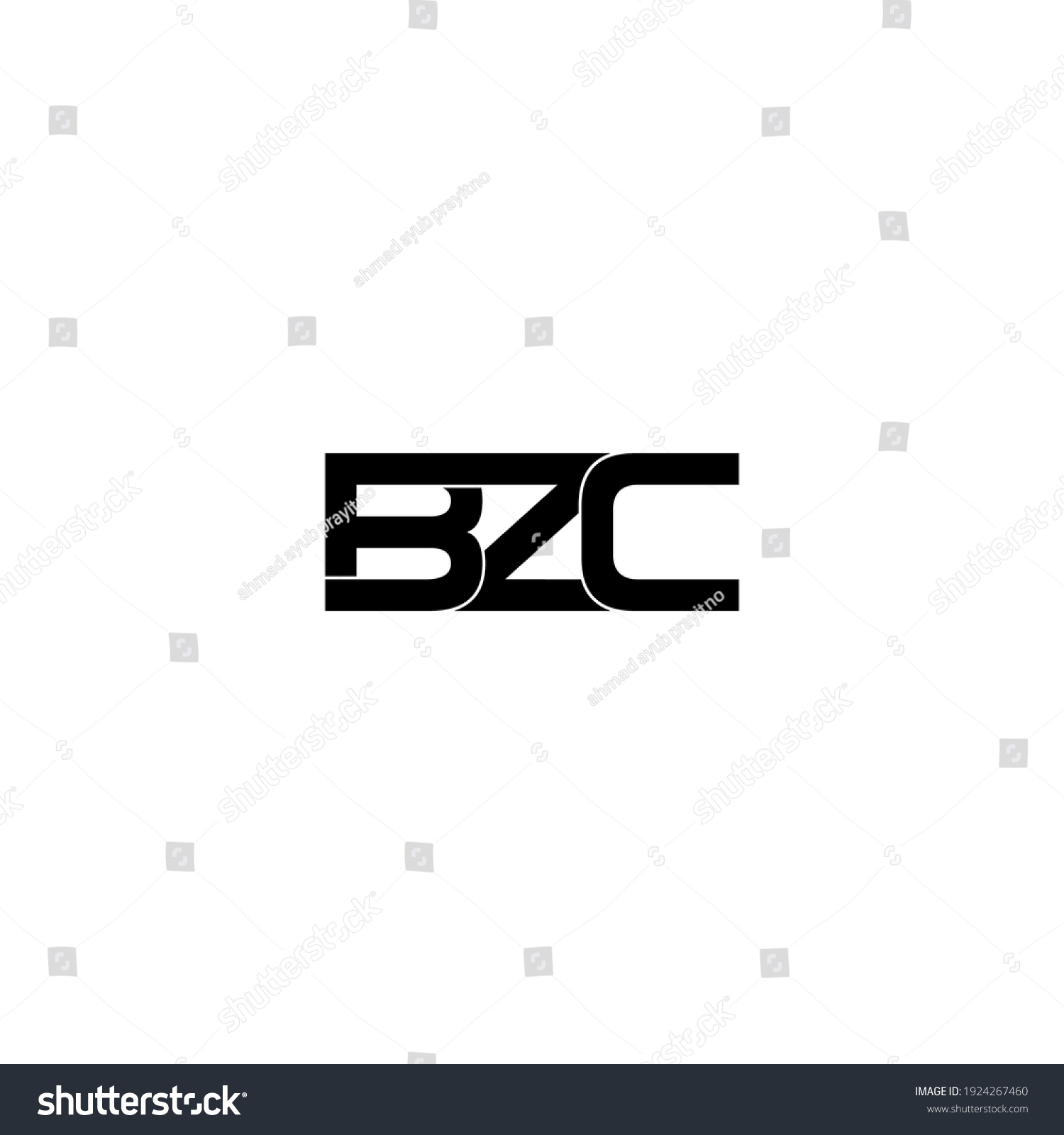 Bzc Letter Original Monogram Logo Design เวกเตอร์สต็อก ปลอดค่า