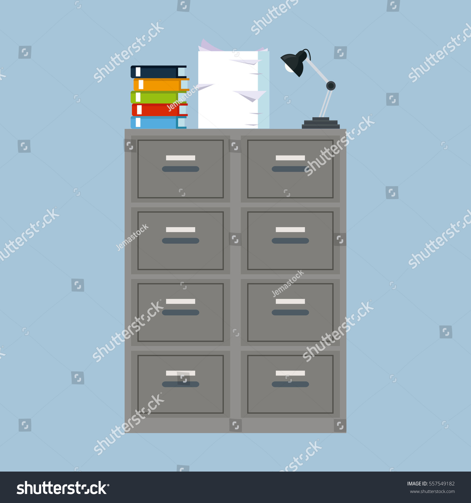 Folder File Binder Lamp Pile Stock Vector (Royalty Free) 557549182