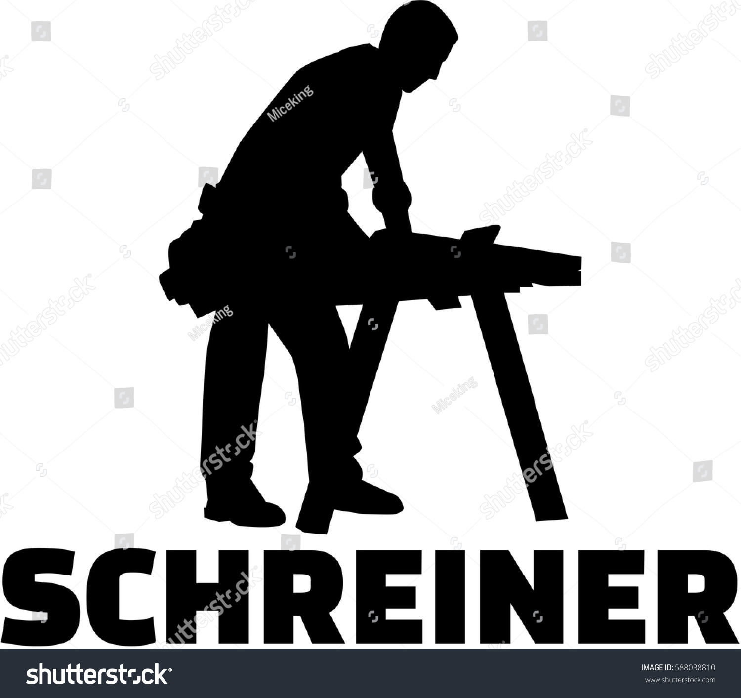 Cabinetmaker Silhouette German Job Title Stock Image Download Now