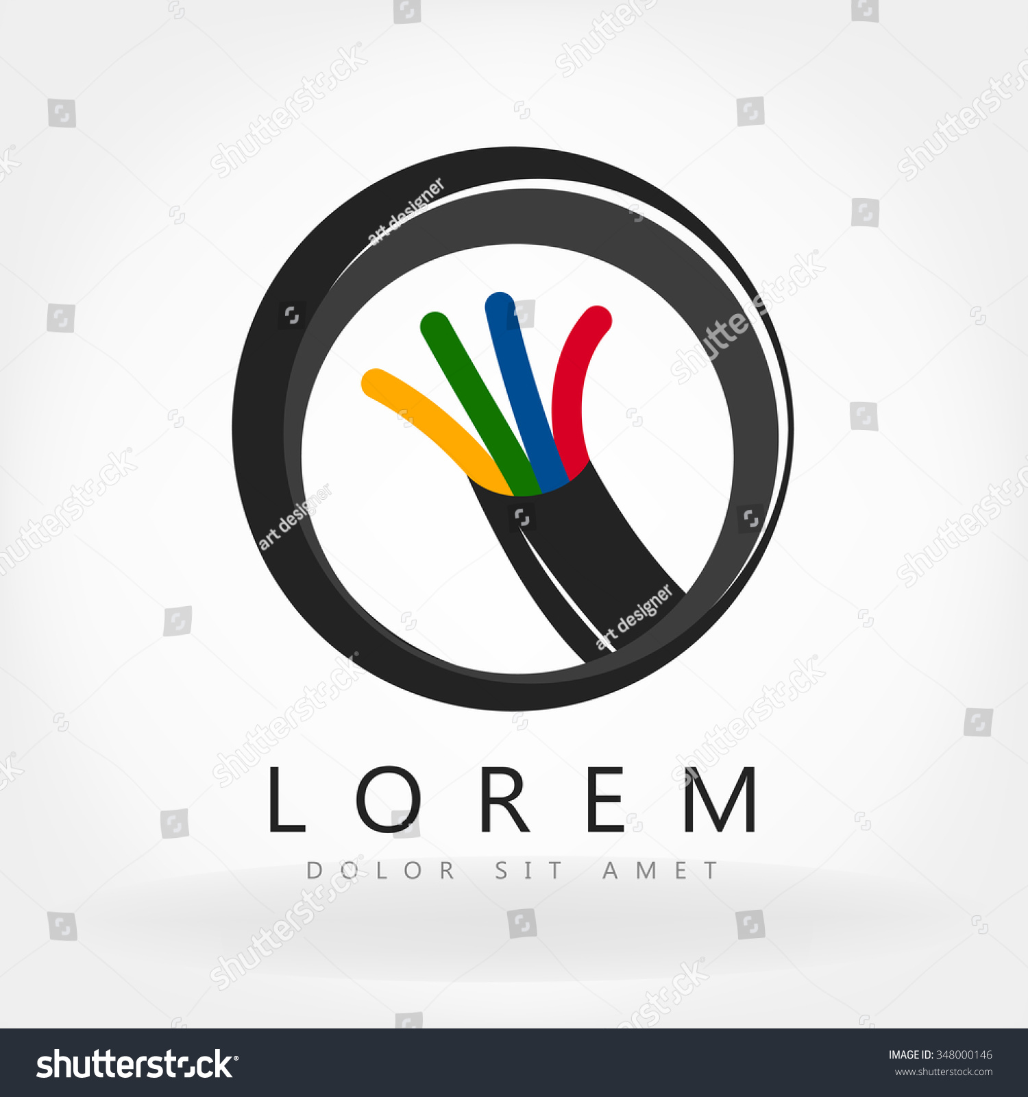 Cable Wires Wiring Logo Stock Vector 348000146 Shutterstock