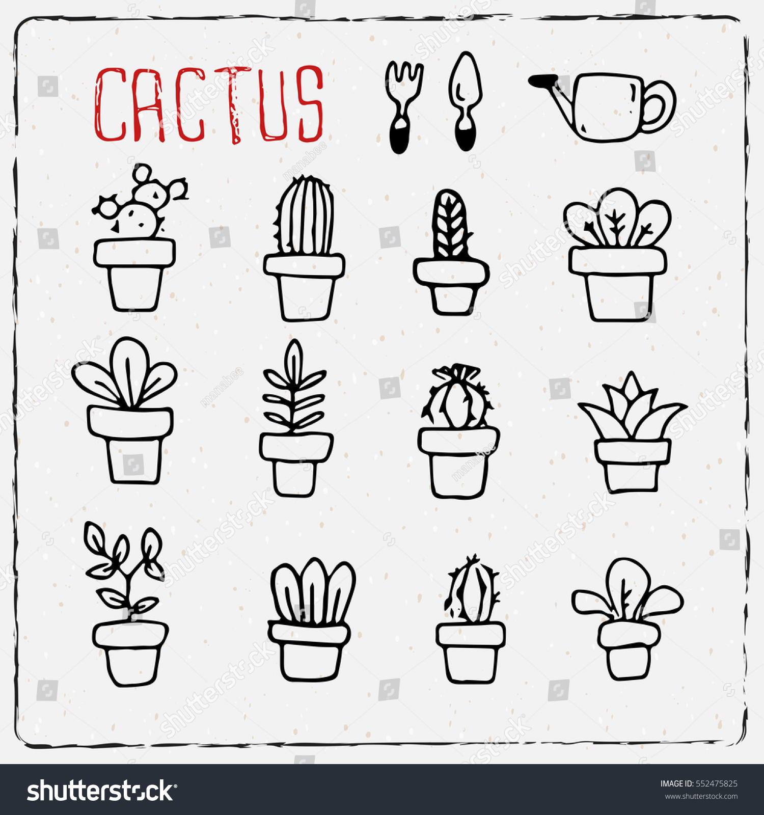 Cactus Outline Stock Vector (Royalty Free) 552475825