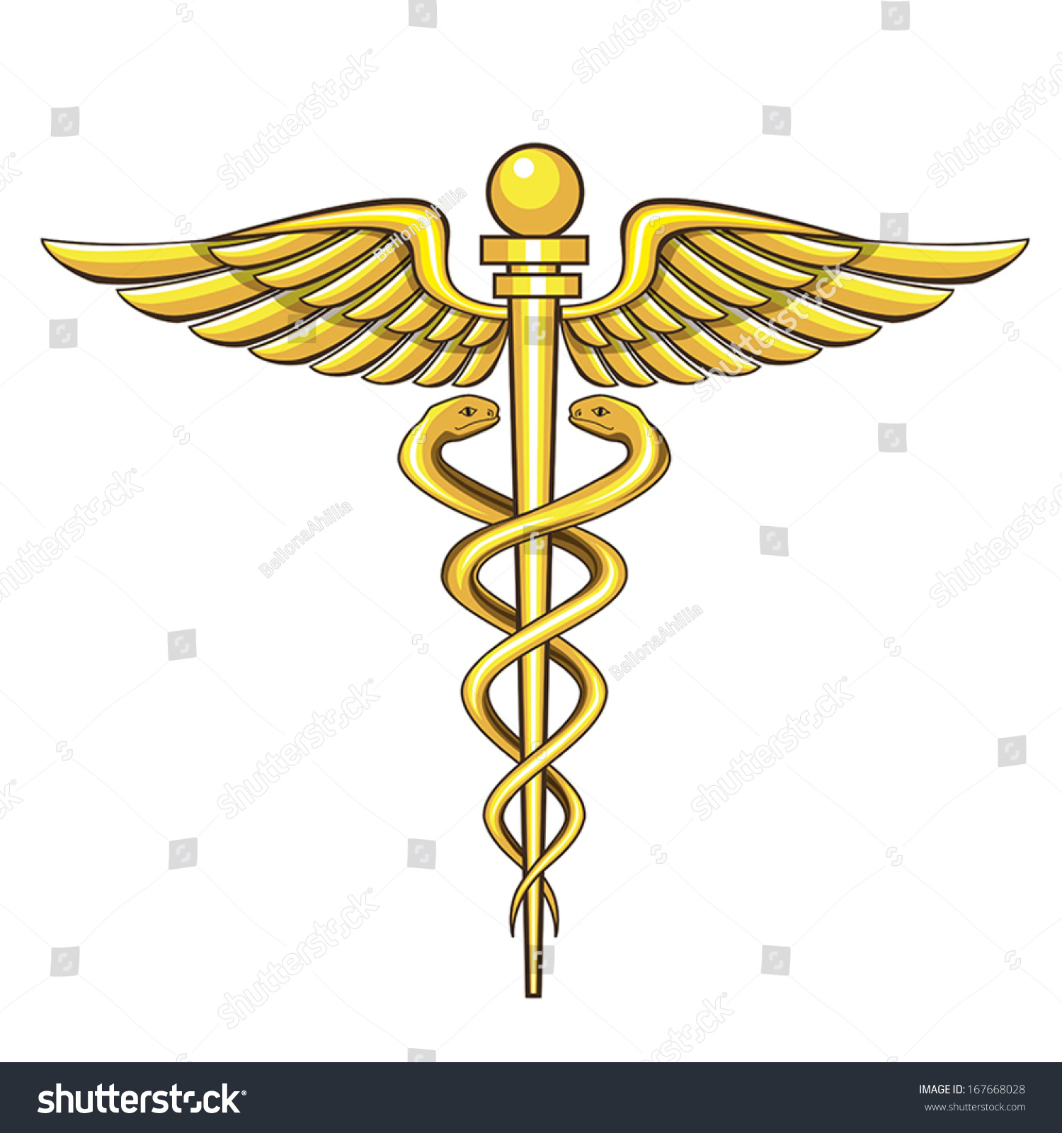 Caduceus Stock Vector Illustration 167668028 : Shutterstock