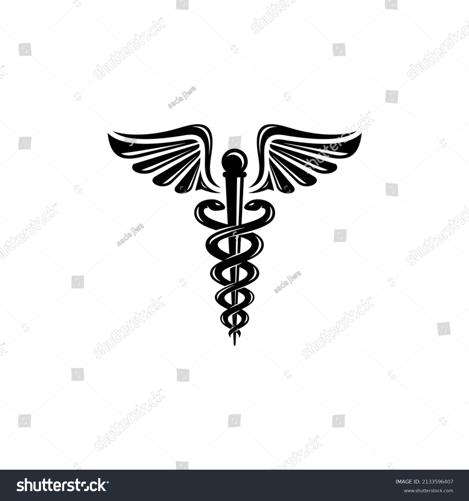 Caduceus Logo Design Vector Illustration Health Stock Vector (Royalty ...