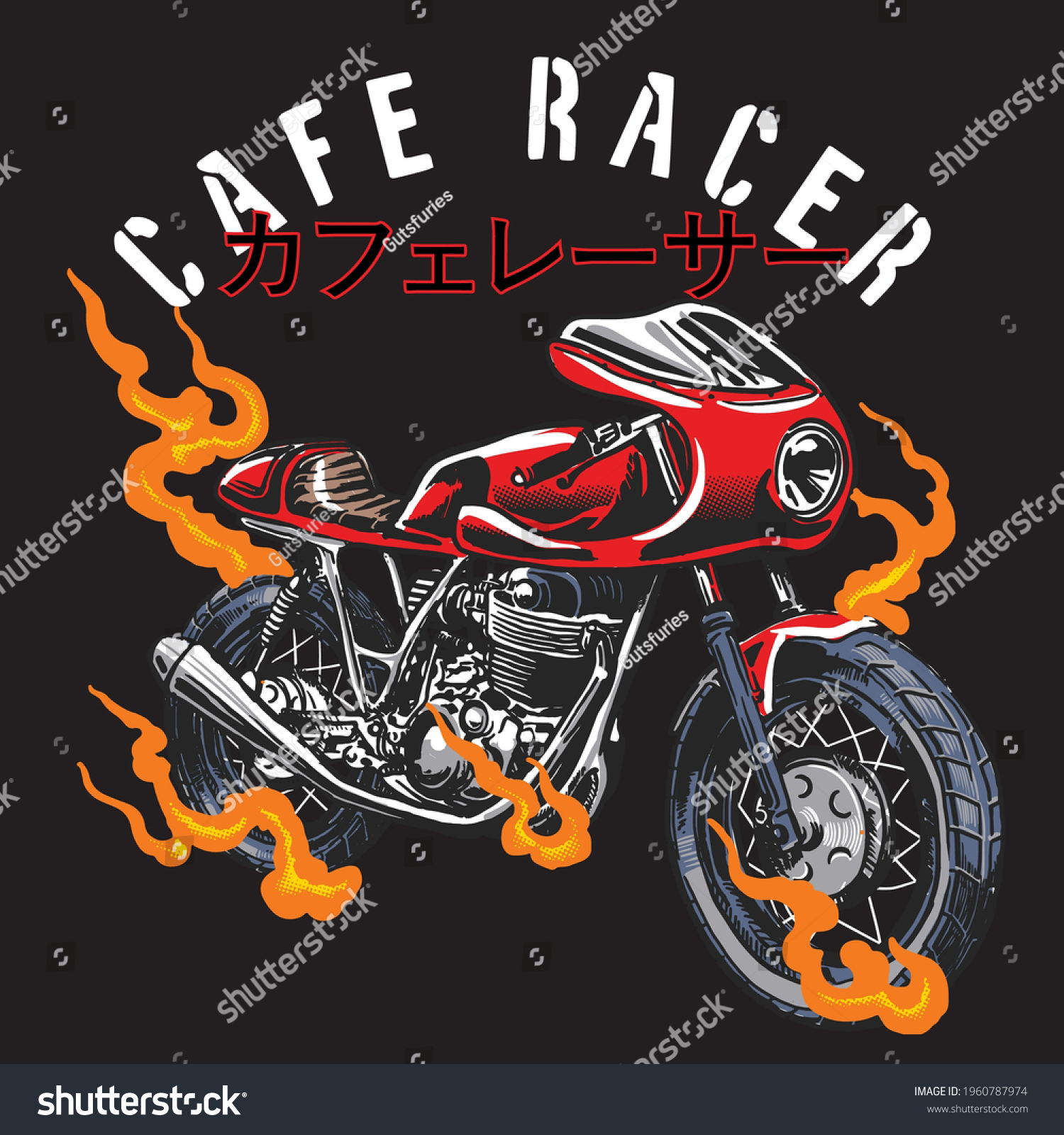 cafe-racer-design-motorcycle-motorcycle-enthusiast-stock-vector