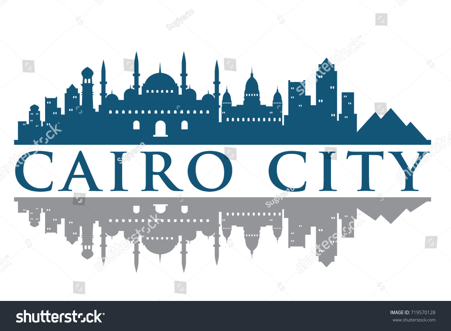 Cairo Building Landmark Skyline Vector Logo Vector De Stock Libre De Regal As