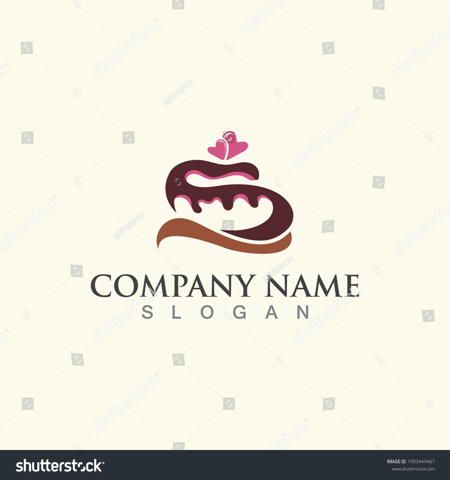 Cake Bakery Sweet Logo Template Design Stock Vector (Royalty Free ...