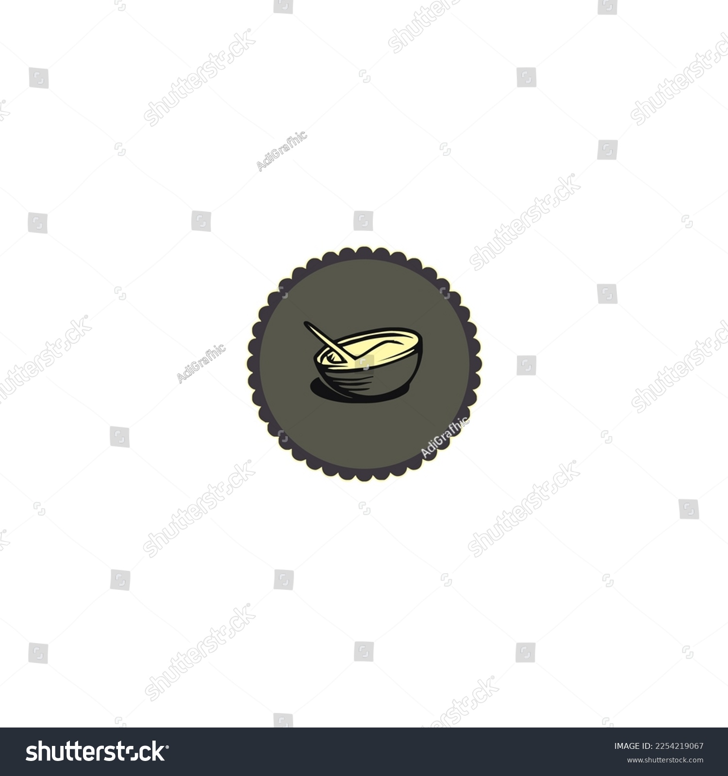 SVG of cake batter in circle bowl with dark color svg