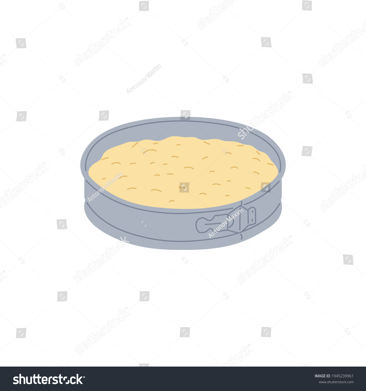 SVG of Cake batter mixture in baking pan - cartoon isolated drawing svg