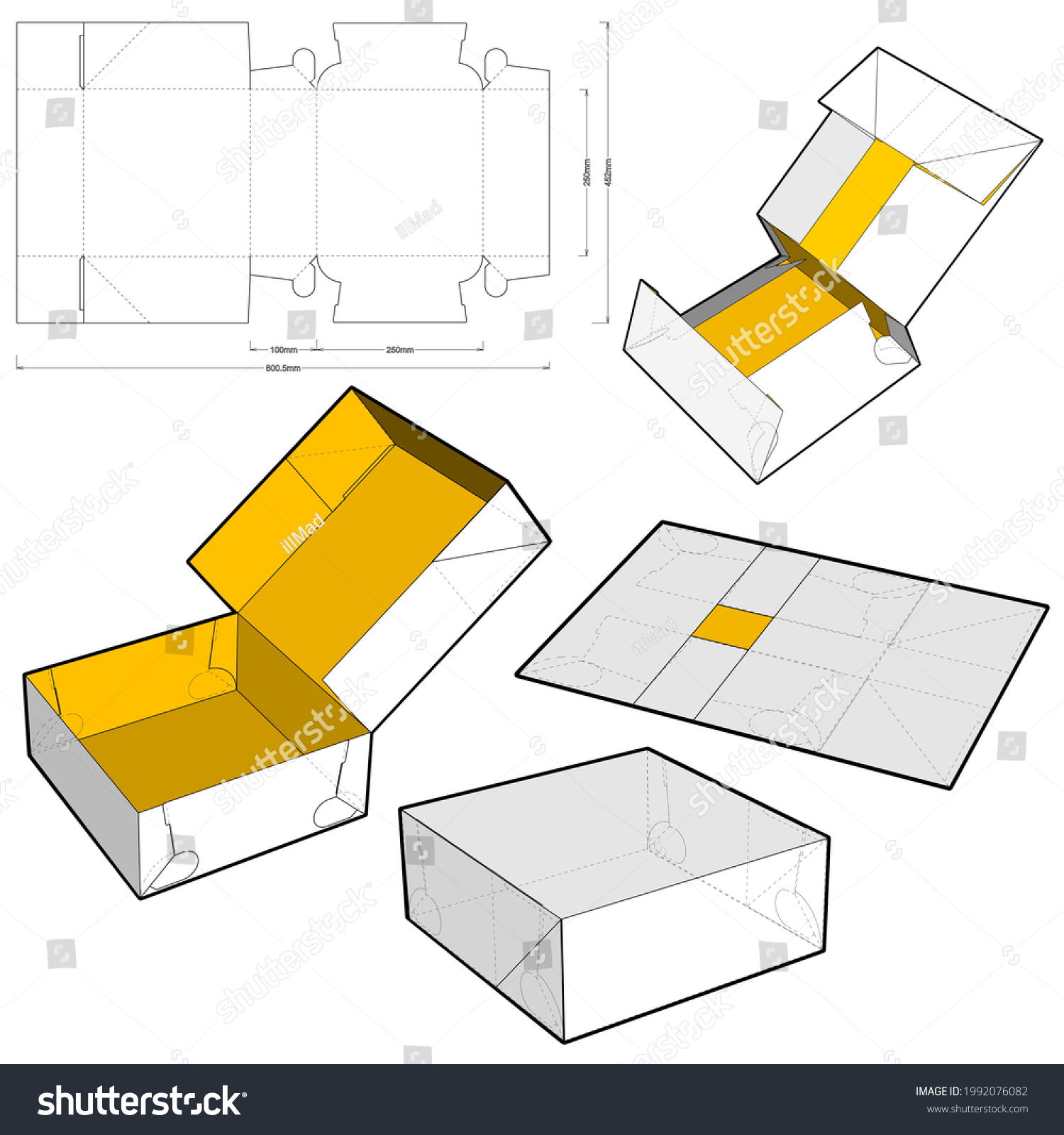 Cake Box (Internal measurement 25x25x10cm) and Die-cut Pattern. The ...