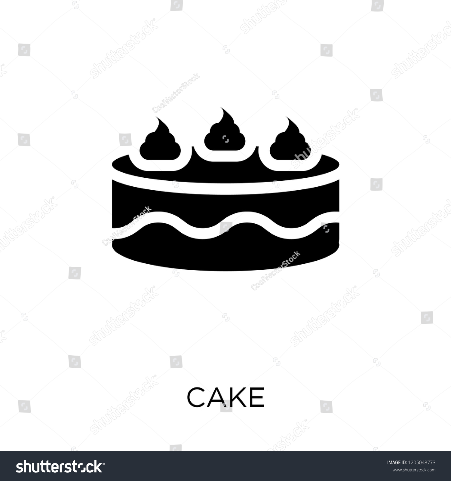 Cake Icon Cake Symbol Design Birthday Stock Vector (Royalty Free ...