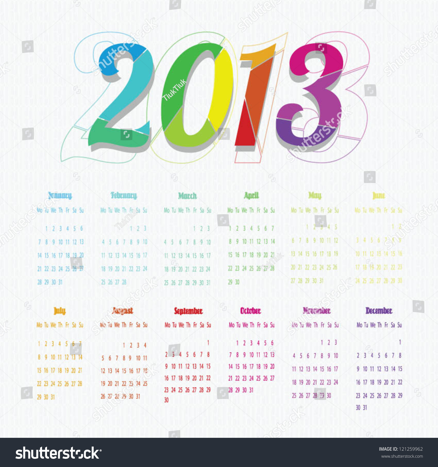 Calendar Stock Vector Illustration 121259962 : Shutterstock