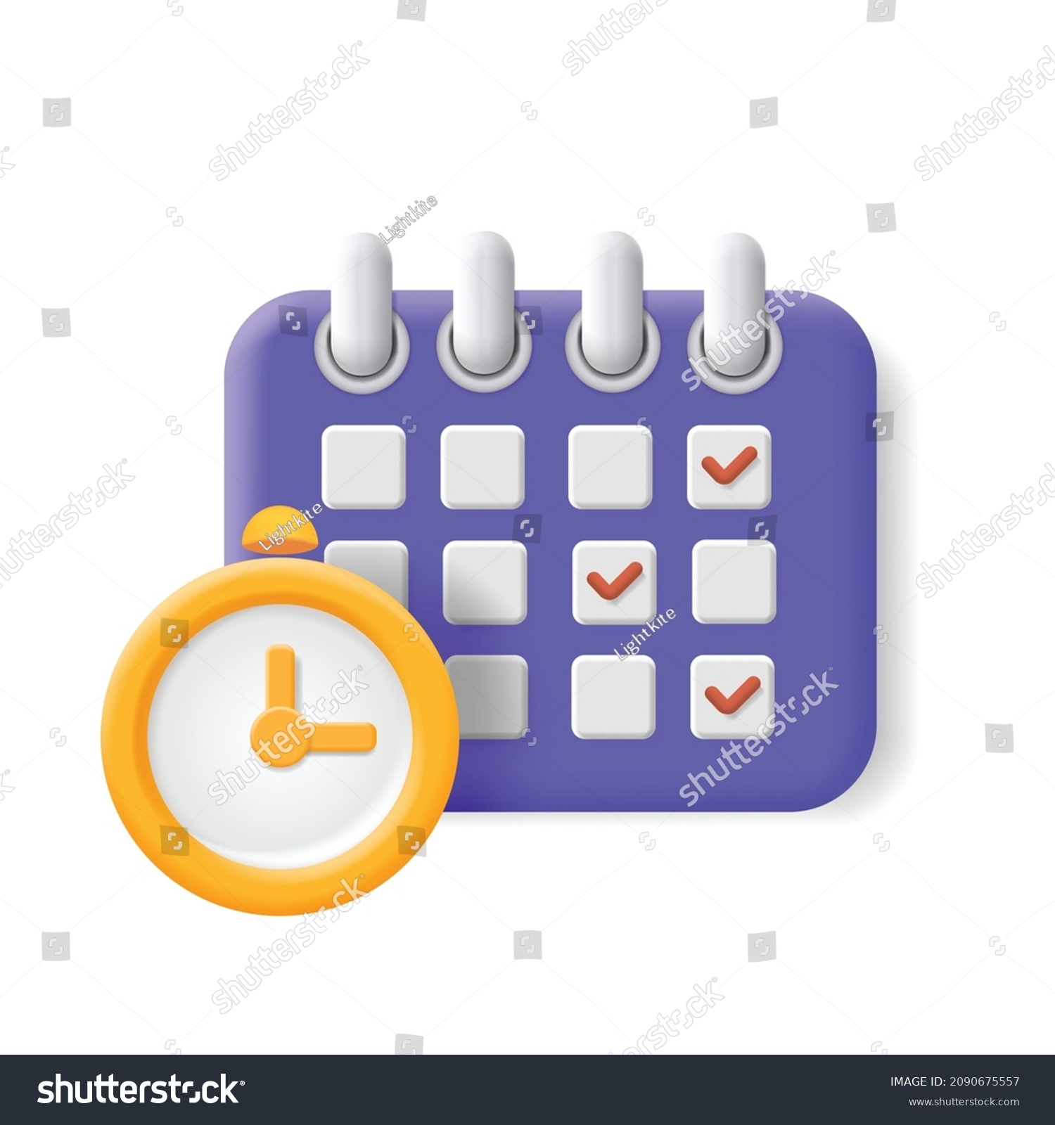 SVG of Calendar assignment and clock icon. Schedule, appointment, Planning concept 3d vector. svg