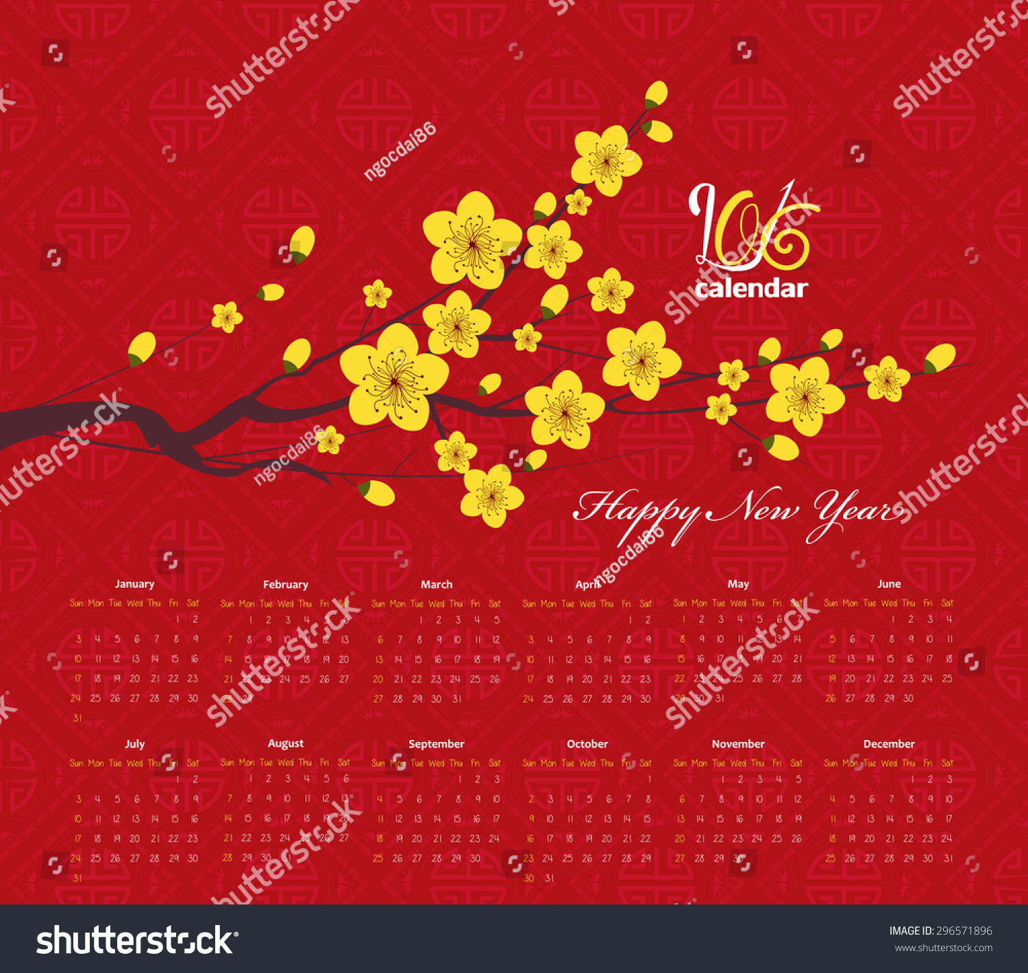 new year cherry blossom vector calendar 2016 new year cherry blossom stock vector new year cherry blossom vector calendar 2016 new year cherry blossom stock vector