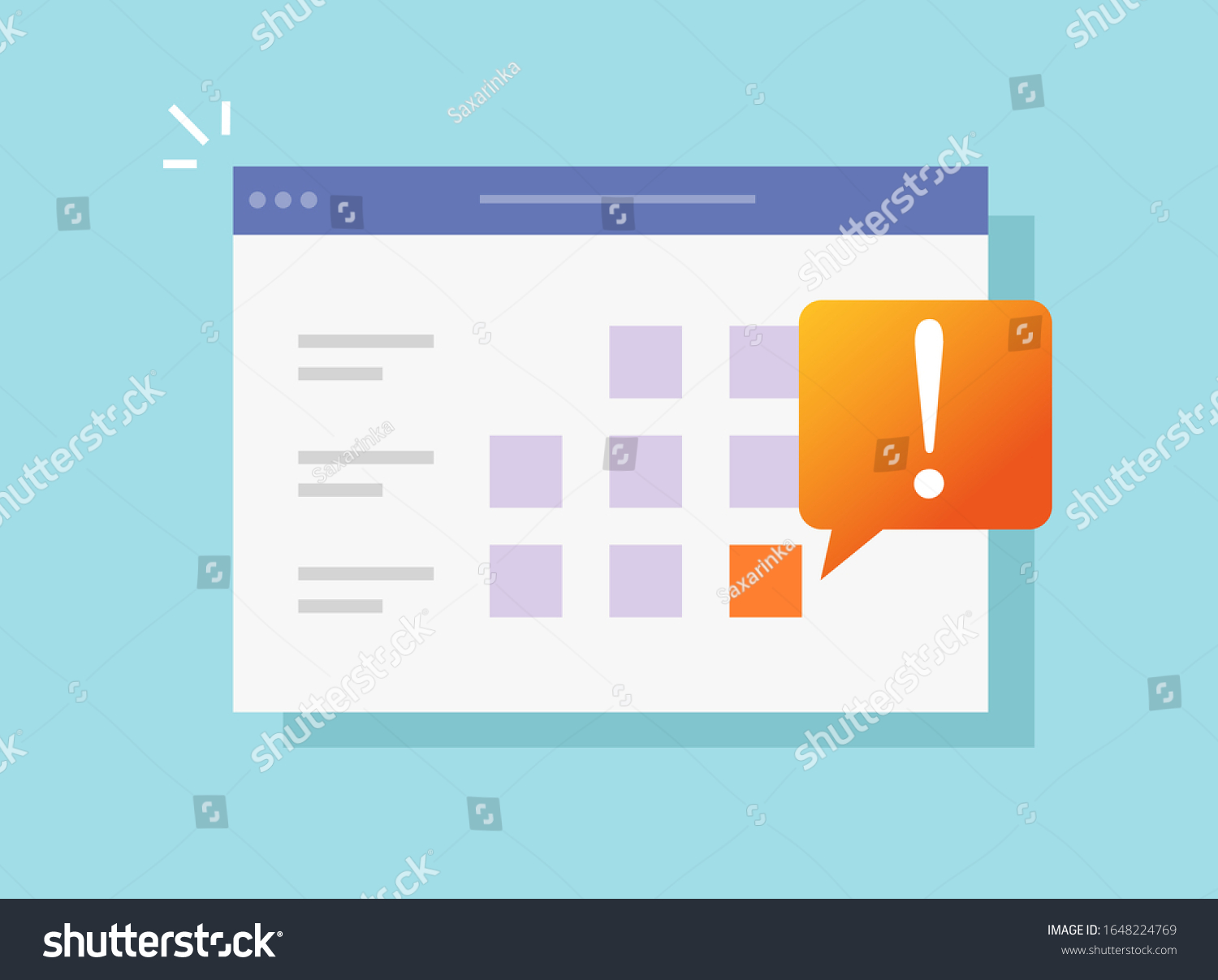 SVG of Calendar deadline online note on website as electronic or digital internet important event reminder icon vector flat cartoon, illustrated months agenda web bowser with holiday or important date modern svg