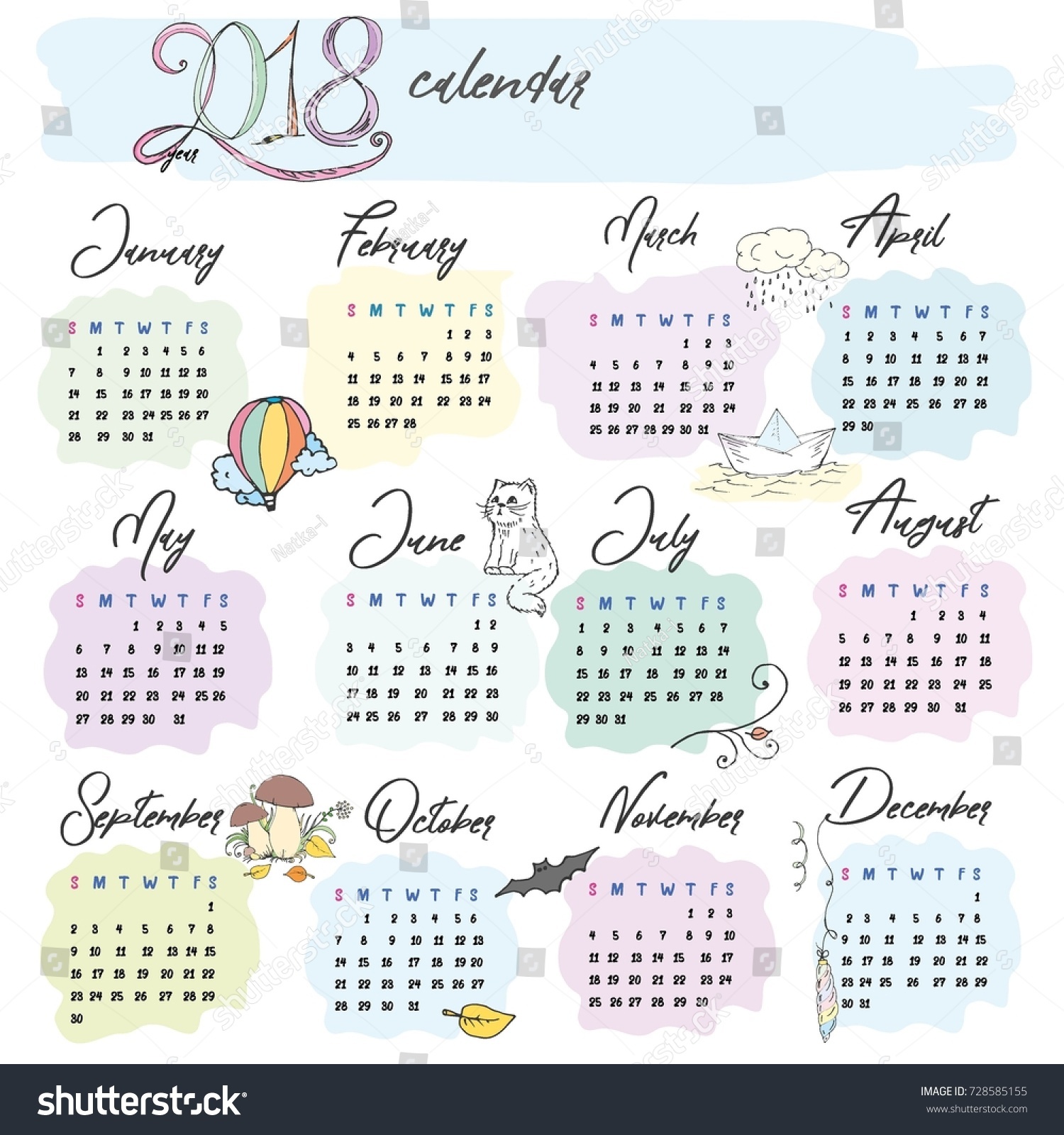 baby calendar 2018