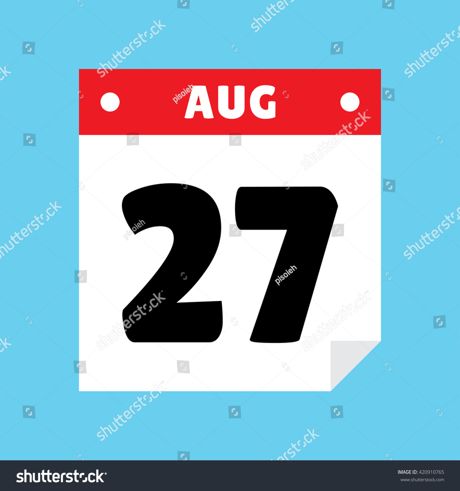 SVG of calendar icon flat August 27 svg
