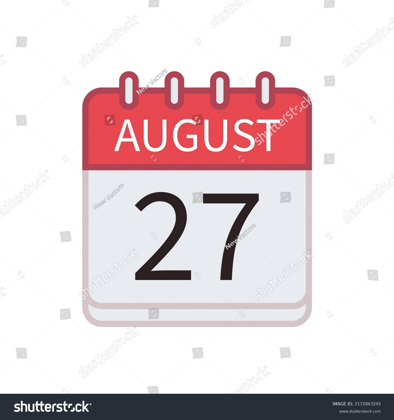 SVG of Calendar icon of 27 August. Date and month. Flat vector illustration. svg